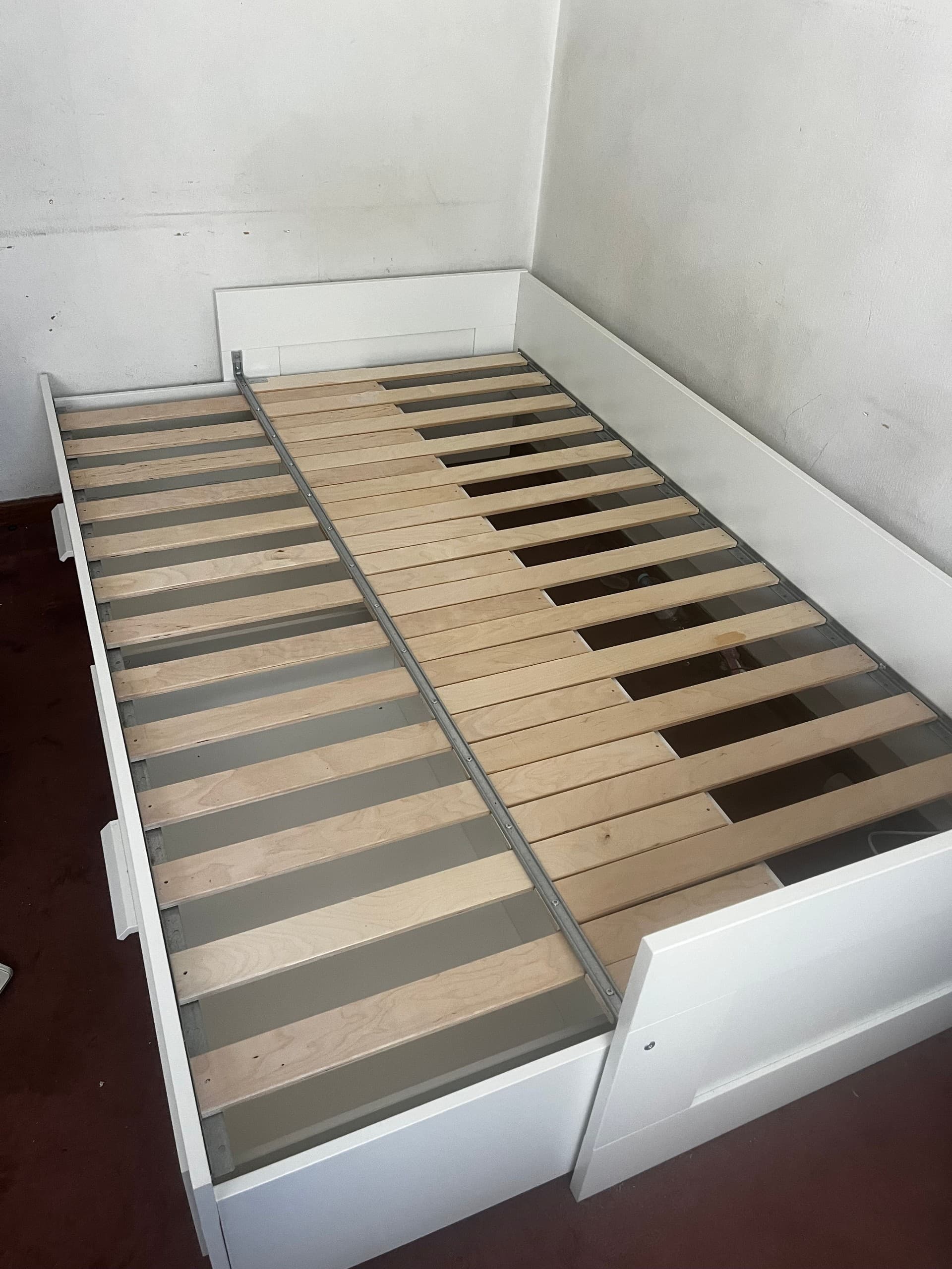 VIHALS bed frame with 1 trundle bed, white, 90x200 cm