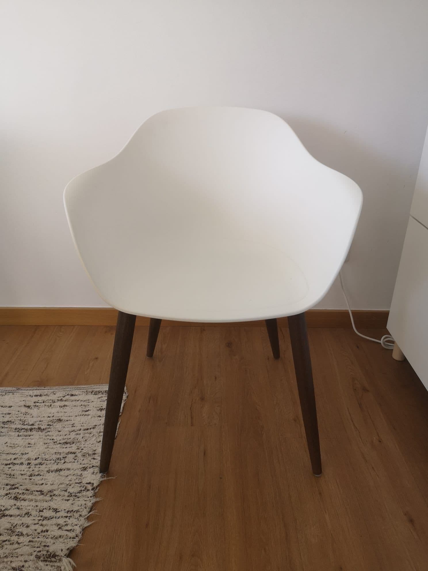 MÖRBYLÅNGA / GRÖNSTA table and 6 armchairs, oak veneer brown stained/white, 220x100 cm