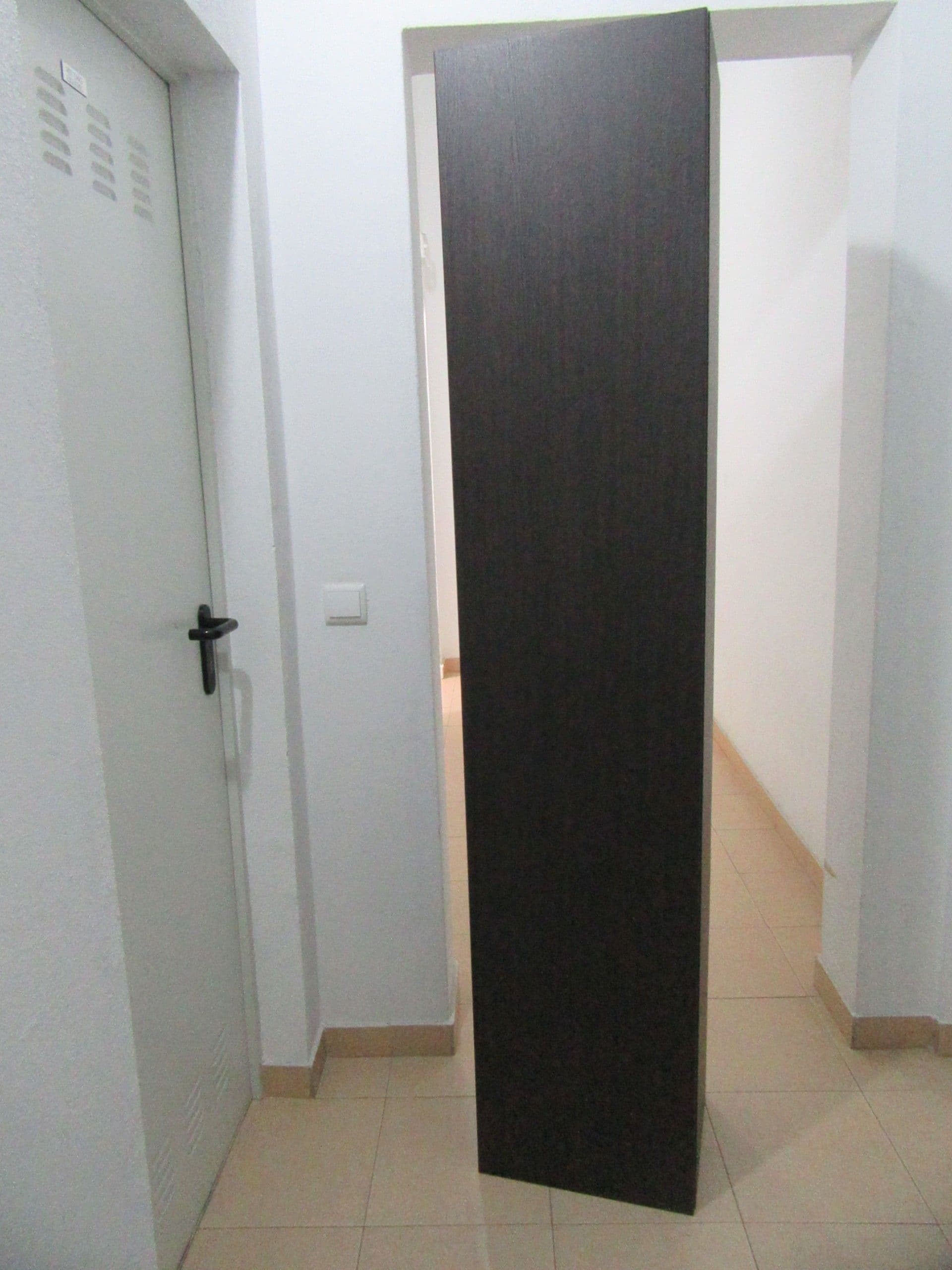 HAVBÄCK high cabinet with door, dark grey, 40x35x195 cm