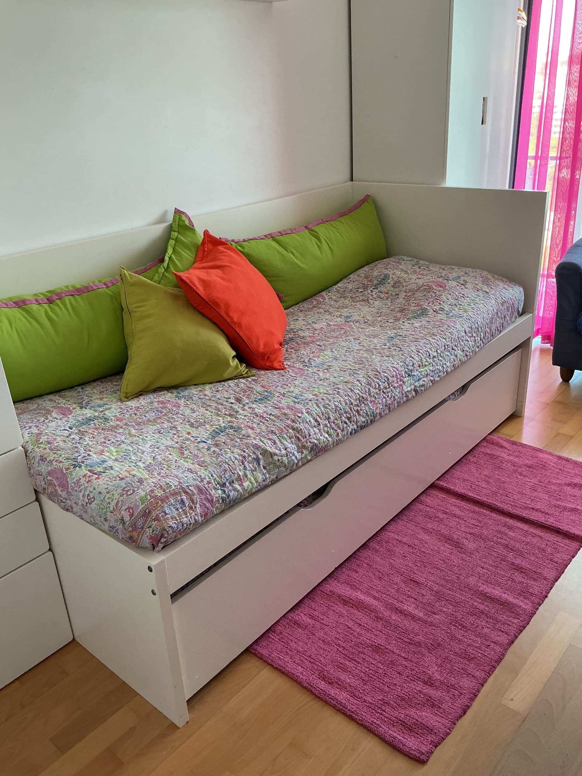 CAMA-GAVETA IKEA estr cama indiv/dupla c/cam-gavetão, branco, 80x200 cm