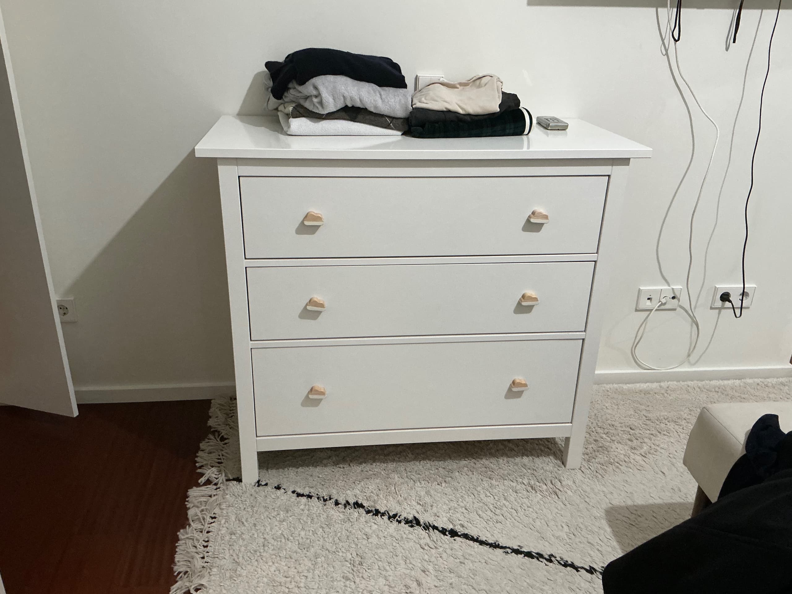 HEMNES Chest of 3 drawers, white stain, 108x96 cm