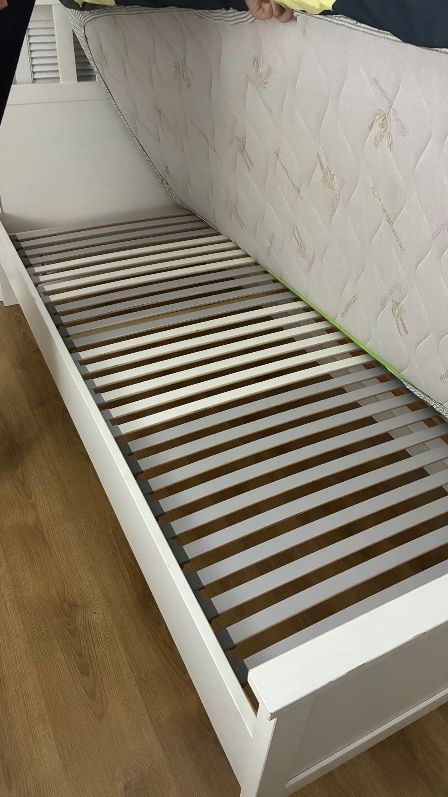 HEMNES Estrutura de cama, velatura branca, 90x200 cm
