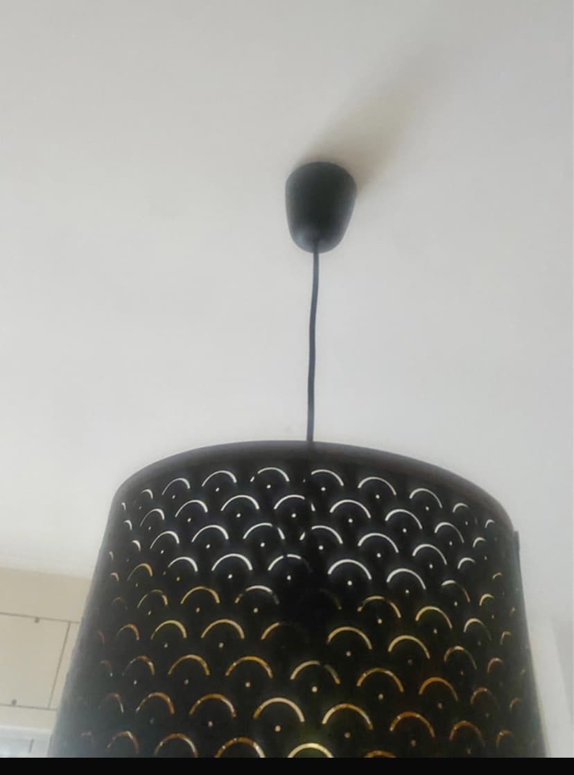 NYMÖ Abajur, preto, bronze, 32 cm