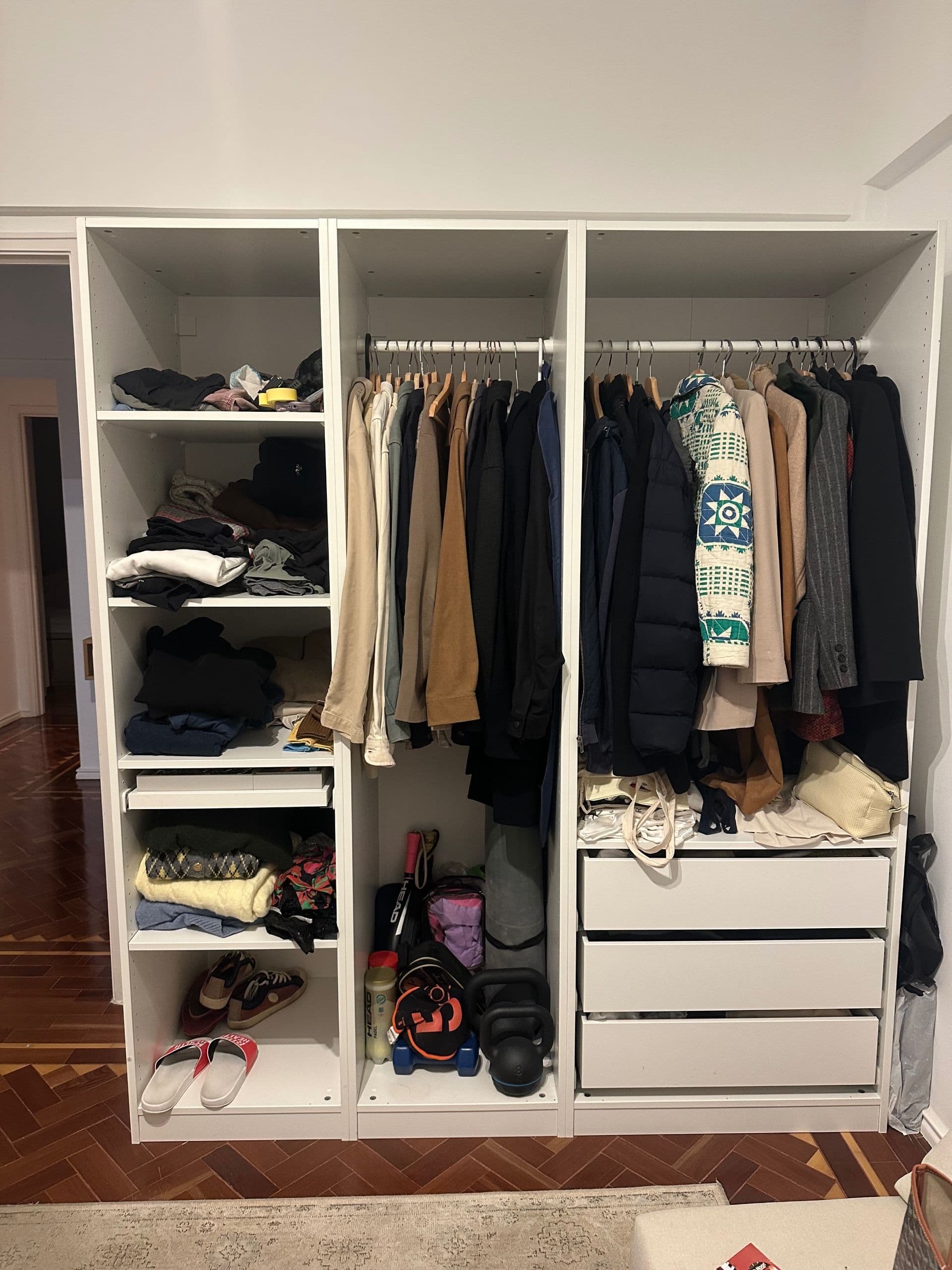 PAX wardrobe, white, 175x58x201 cm