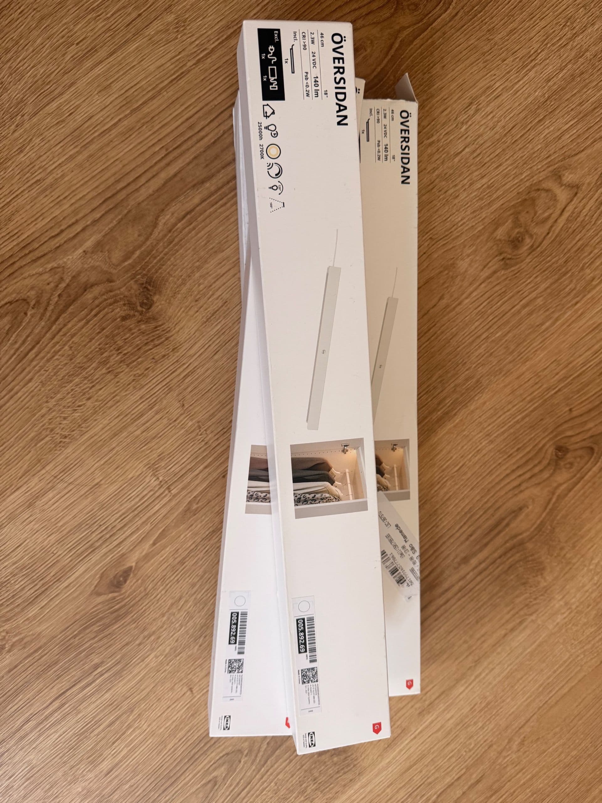 ÖVERSIDAN LED wardrobe lighting strp w sensor, dimmable white, 46 cm
