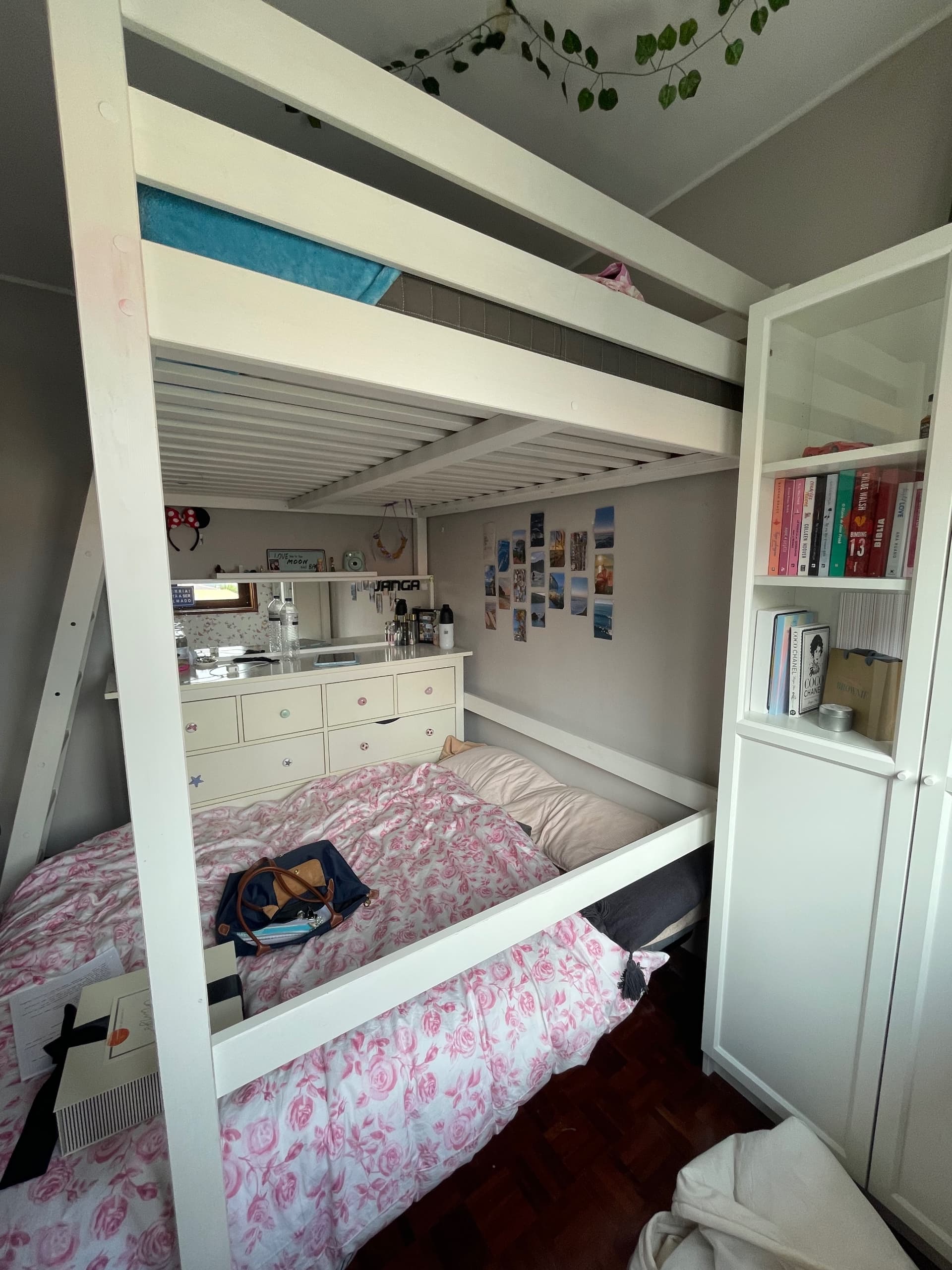 STORÅ loft bed frame, white stain, 140x200 cm