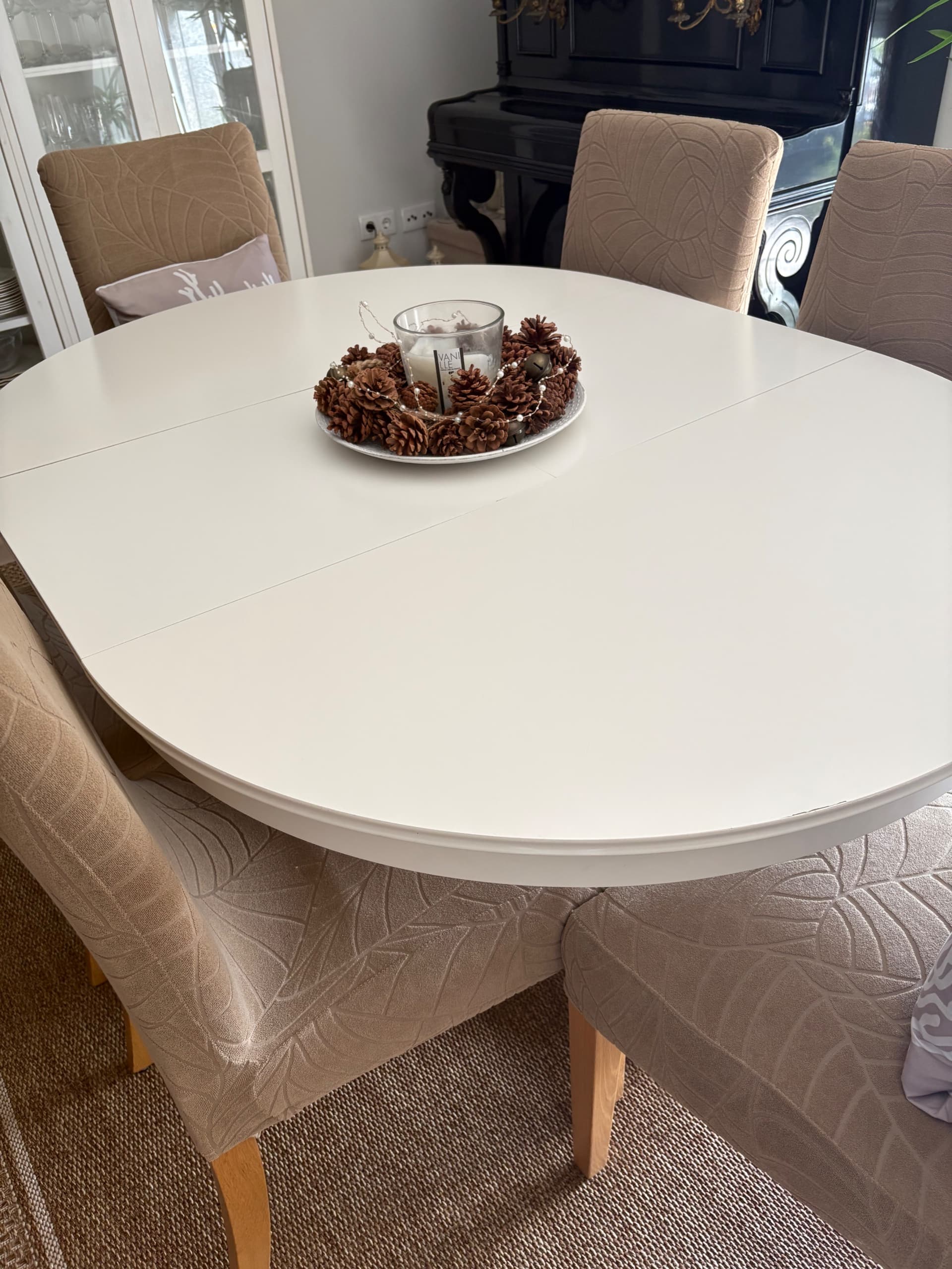 ROSENTORP extendable table, white, 110/155 cm