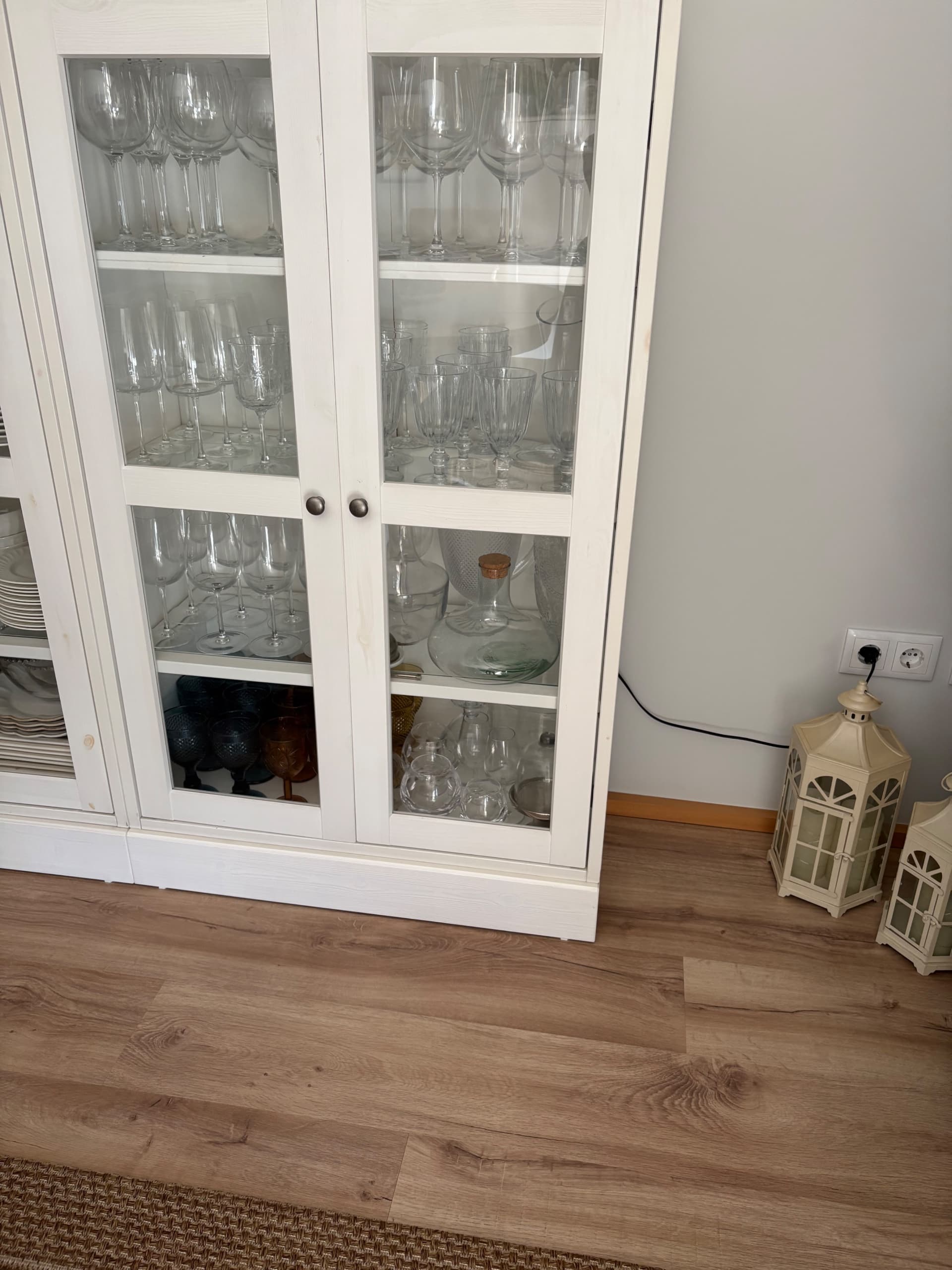 HAVSTA glass-door cabinet with plinth, white/clear glass, 81x37x134 cm