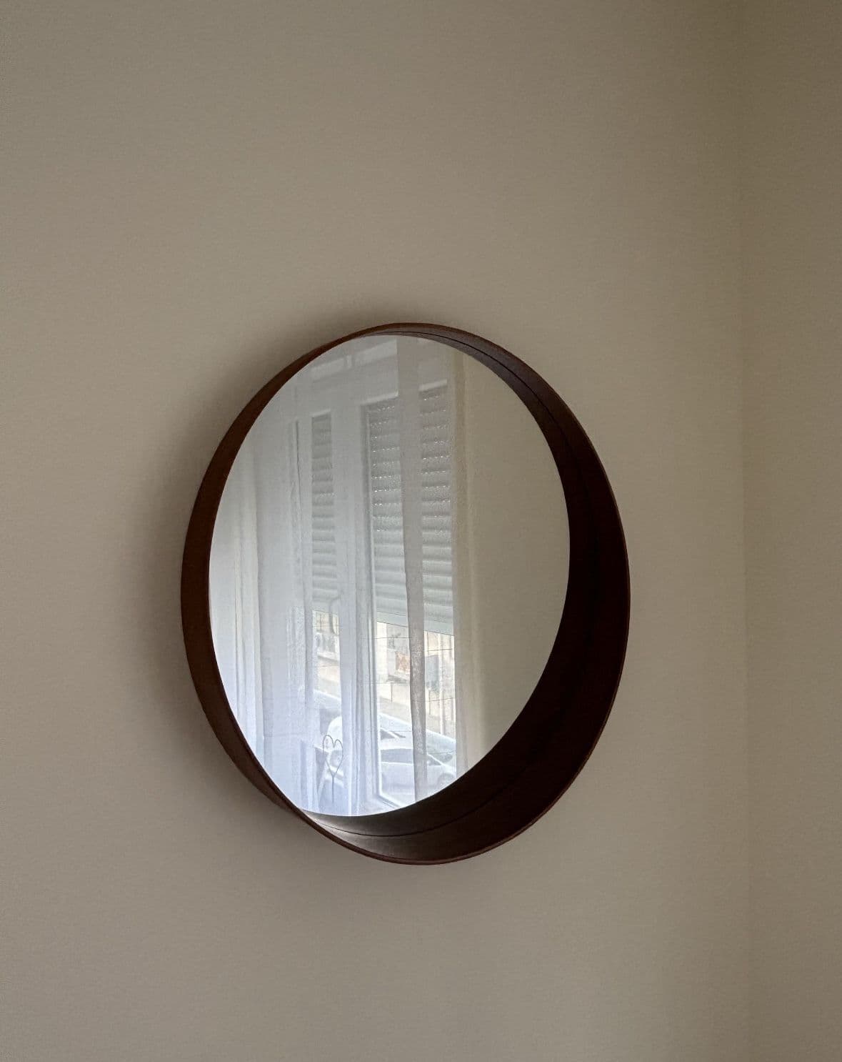 STOCKHOLM mirror, walnut veneer, 60 cm