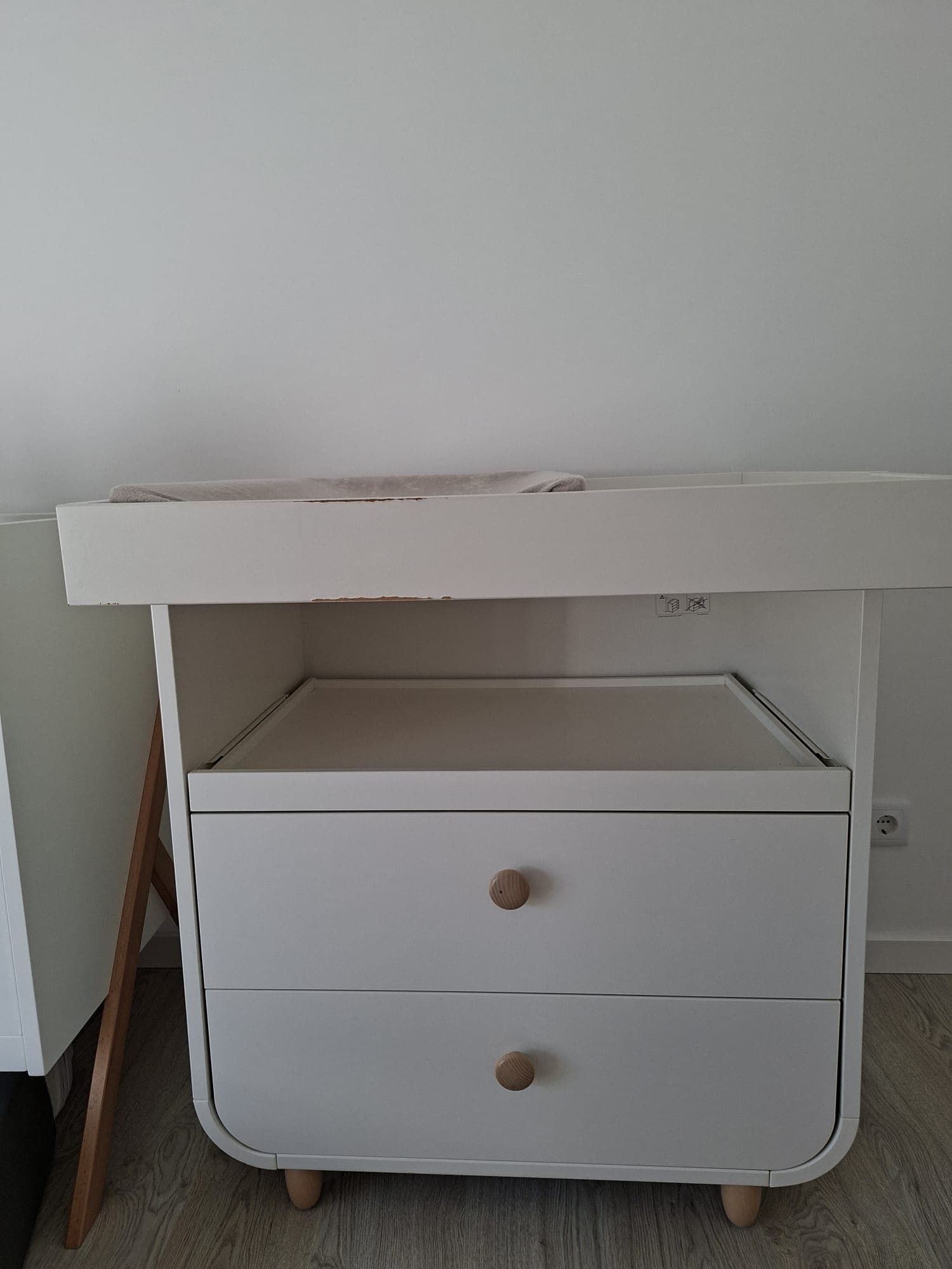 MYLLRA changing table with drawers, beige