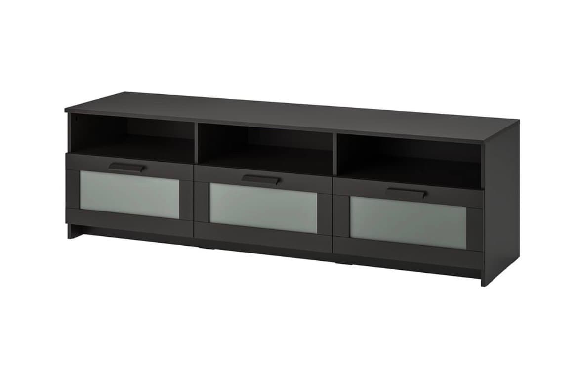 BRIMNES TV bench, black, 216x41x54 cm