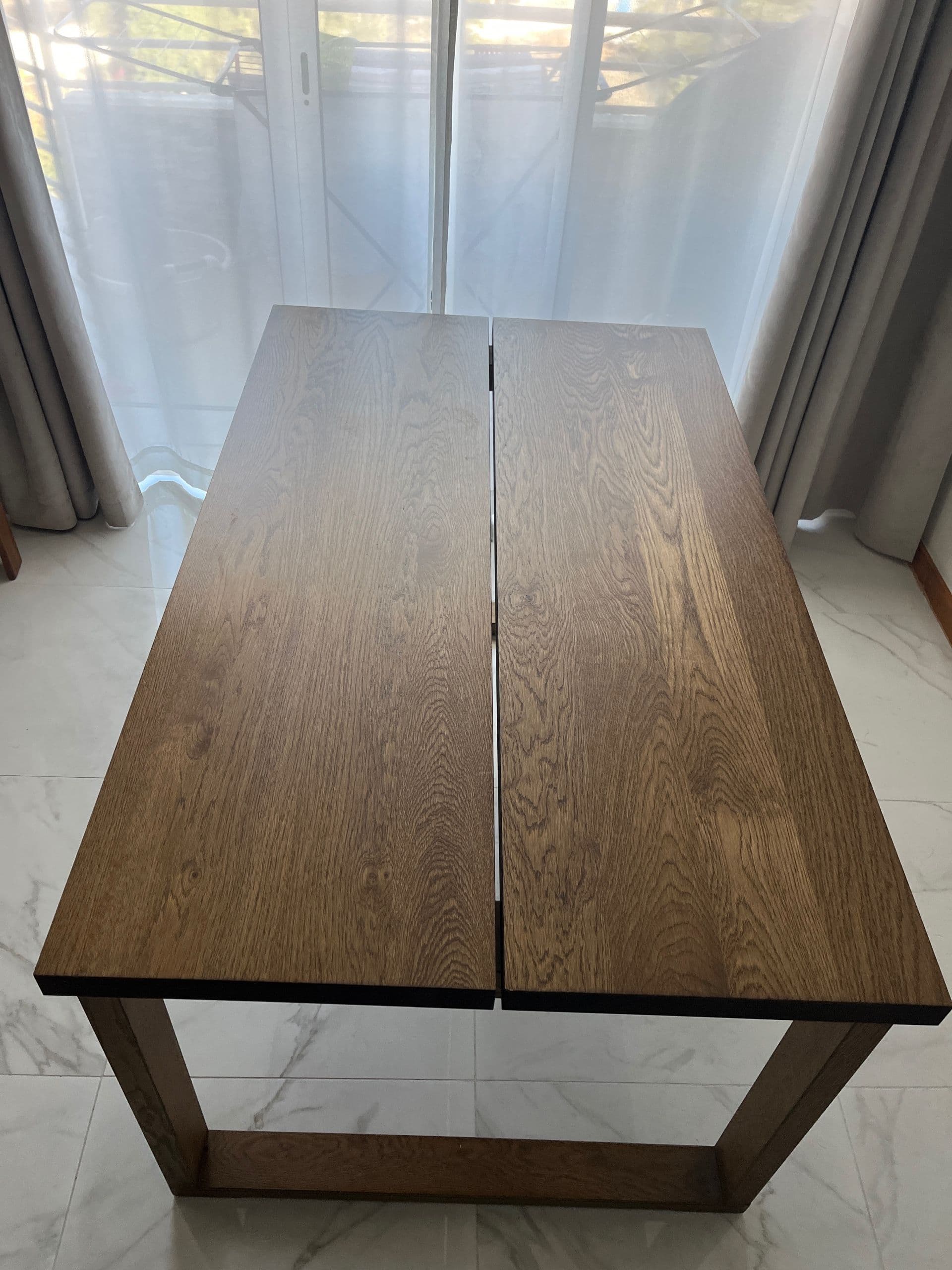 MÖRBYLÅNGA Table, oak veneer brown stained, Length: 140 cm