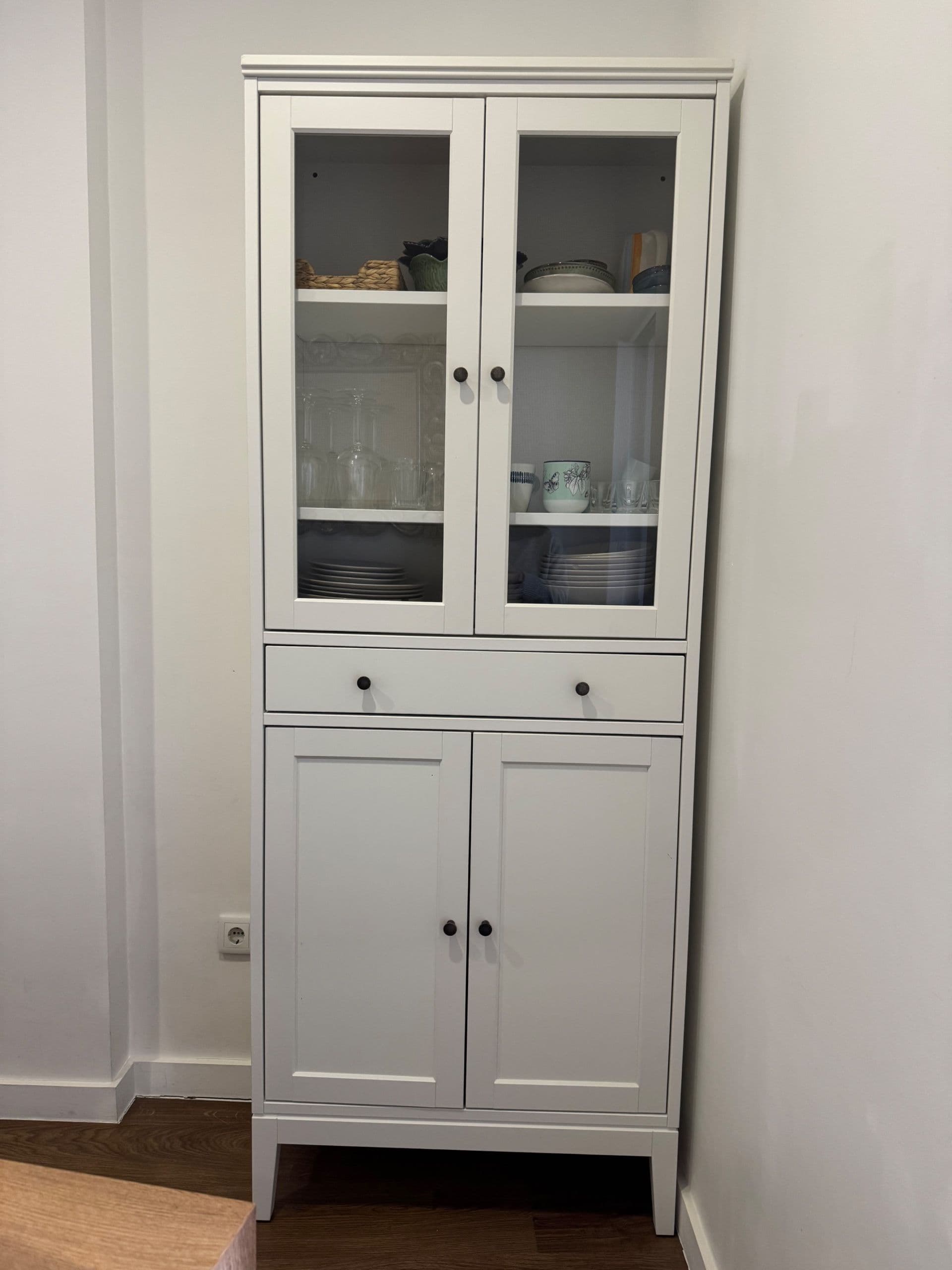 IDANÄS armário alt c/pt vid+1gv, branco, 81x39x211 cm