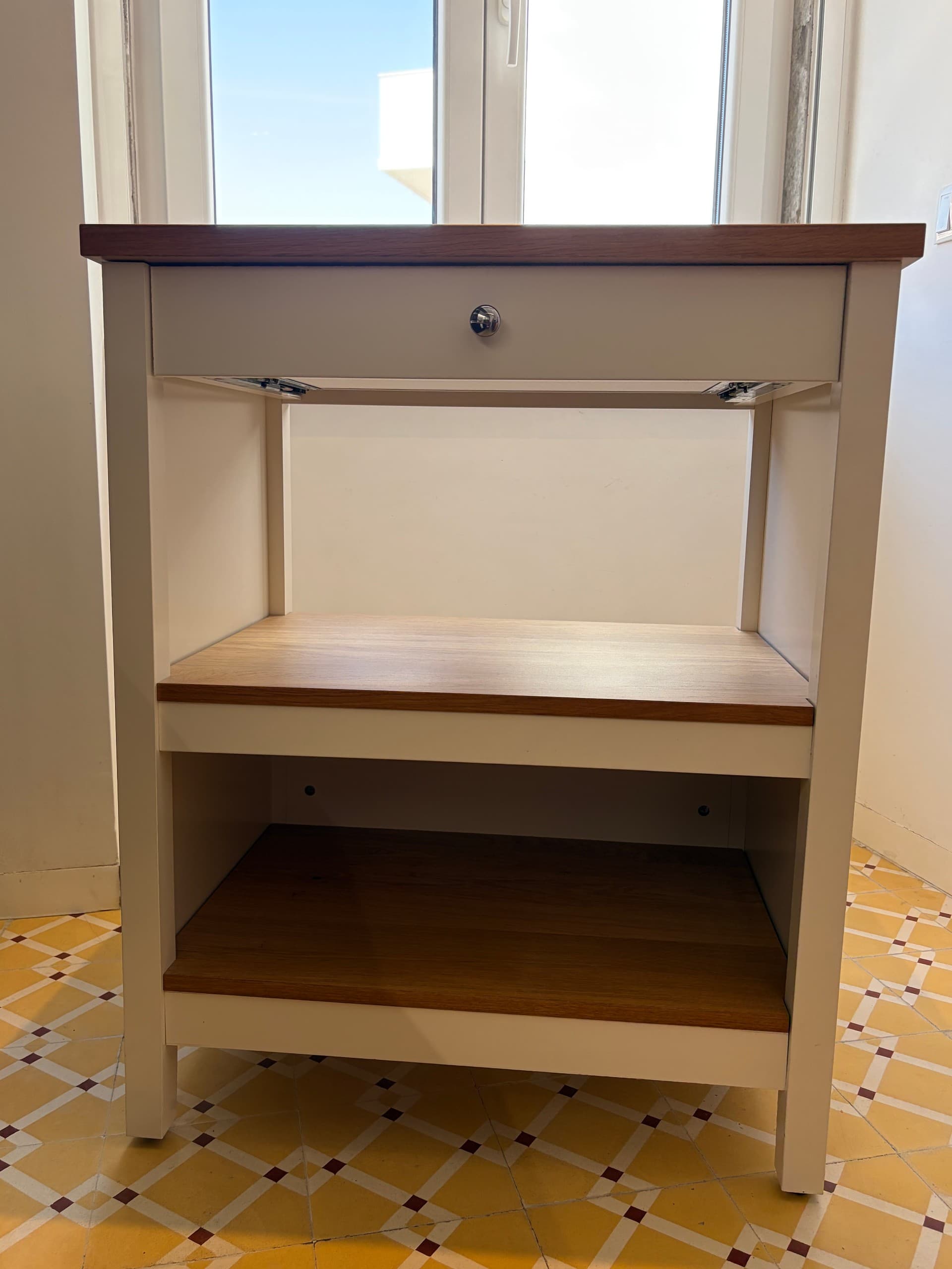 TORNVIKEN Ilha de cozinha, branco-bege, carvalho, Largura: 72 cm