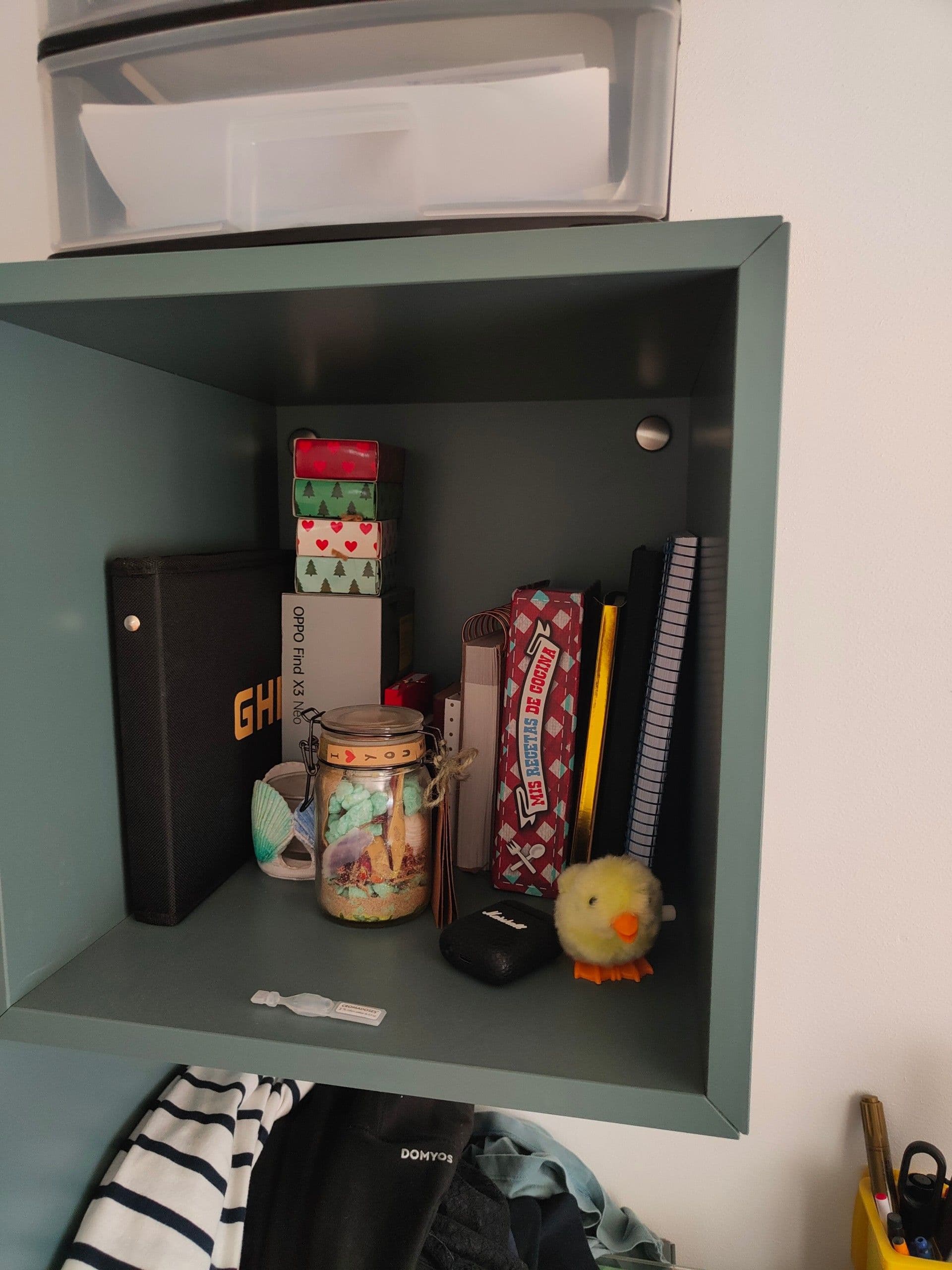 EKET wall-mounted shelving unit, dark grey-blue, 35x25x35 cm