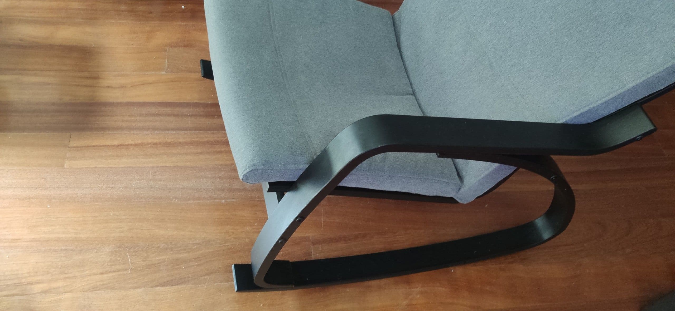 POÄNG cadeira de baloiço, preto-castanho/Gunnared cinz esc