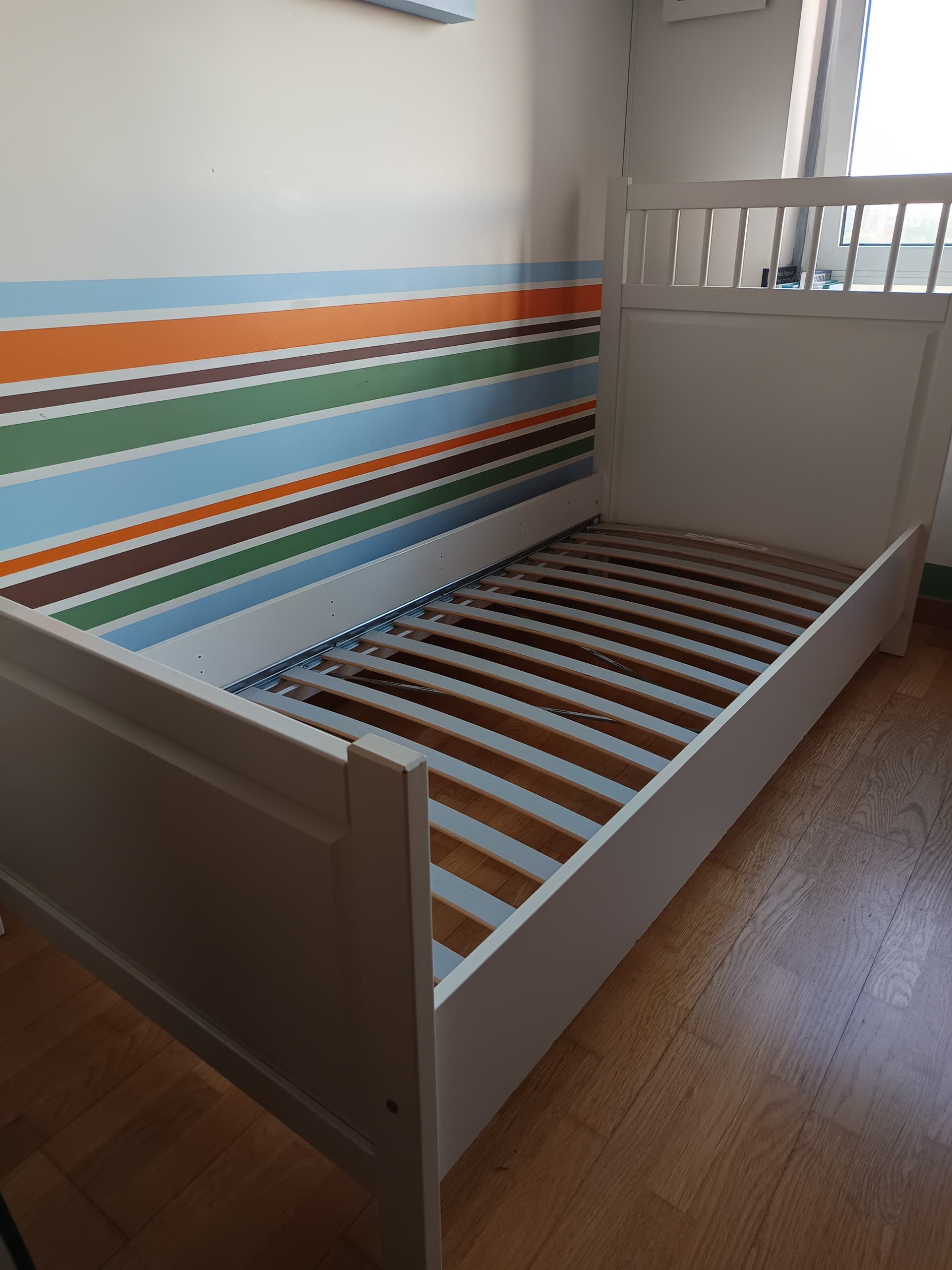 SMYGA bed frame, light grey, 90x200 cm