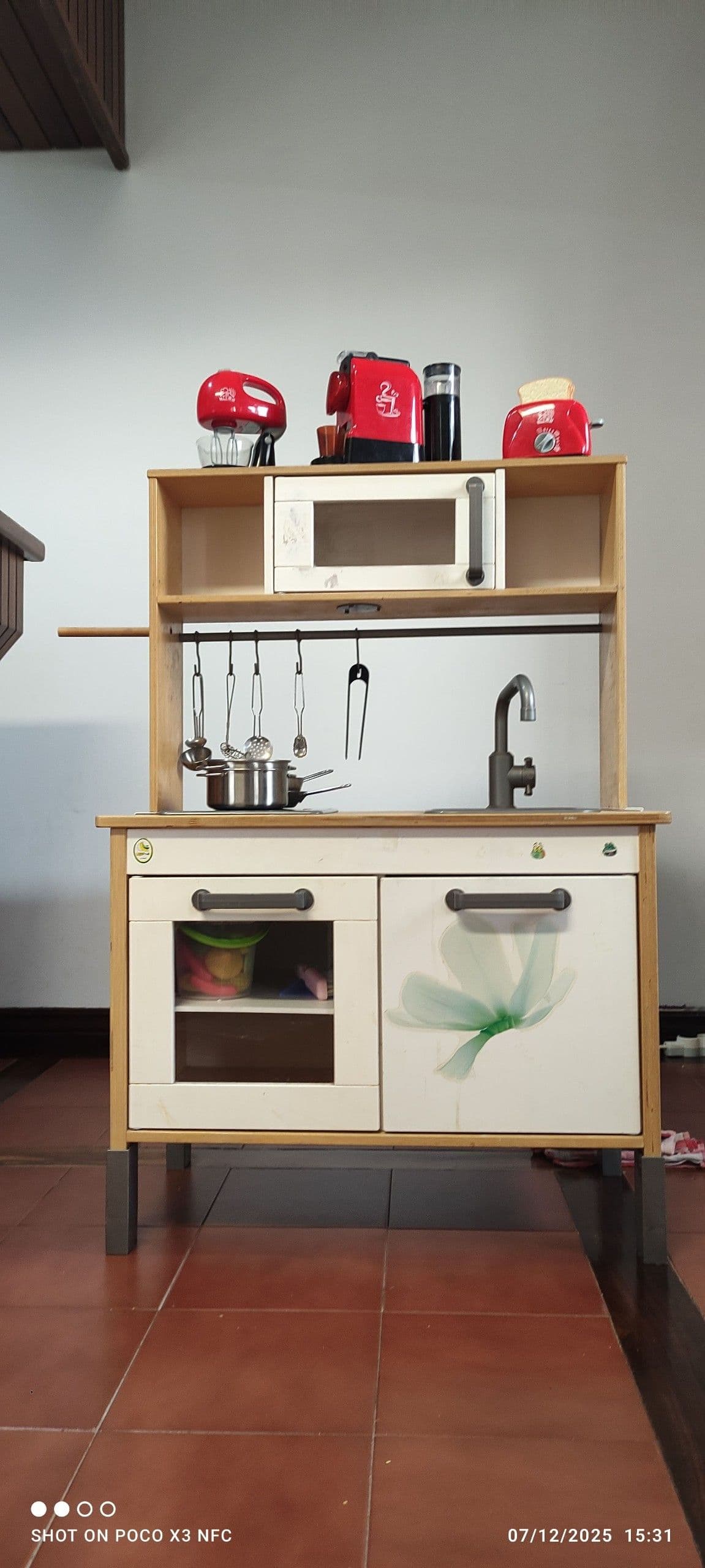 DUKTIG play kitchen, birch, 72x40x109 cm