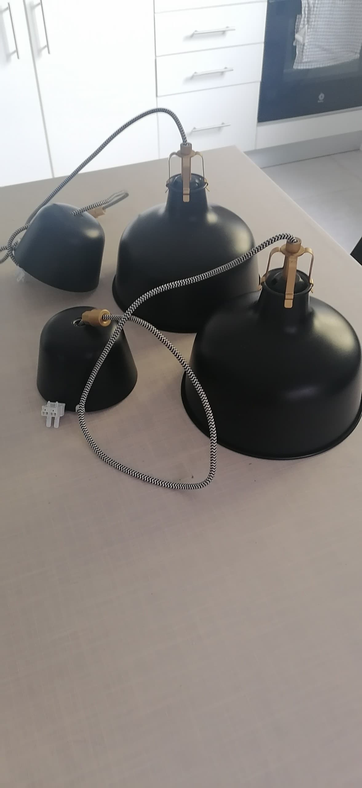 RANARP Candeeiro suspenso, preto, 38 cm