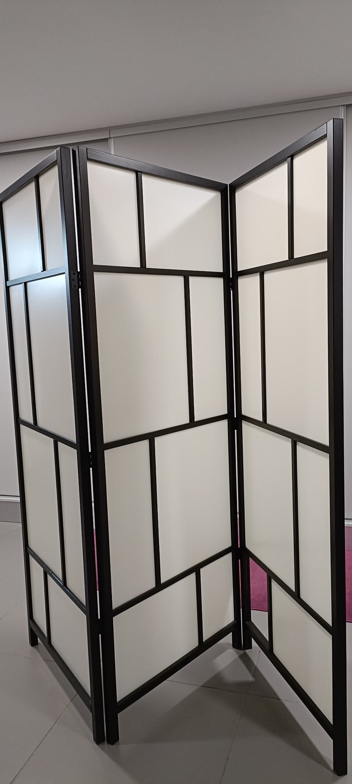 RISÖR biombo, branco/preto, 216x185 cm