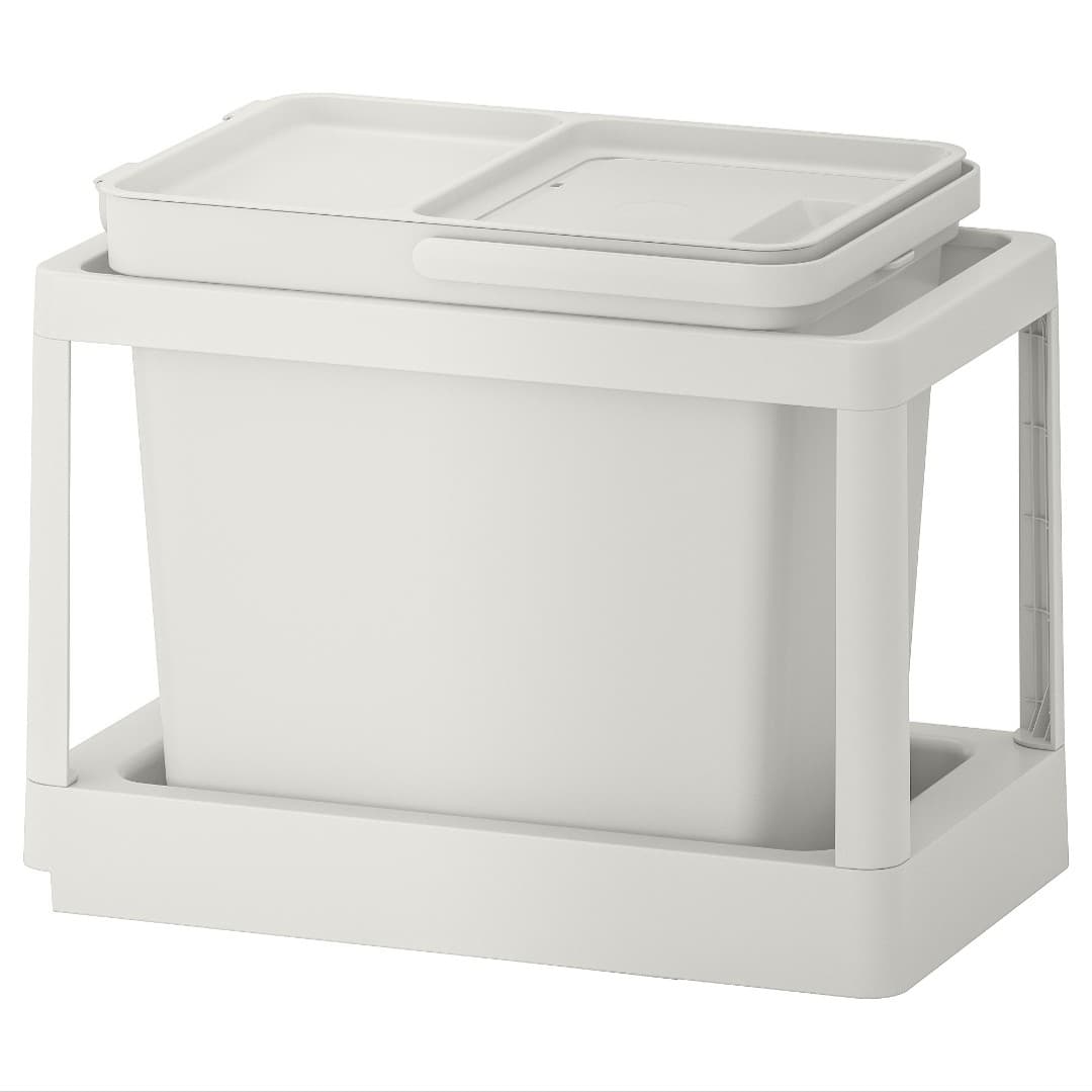 HÅLLBAR solução p/separação de resíduos, extraível/cinz clr, 22 l