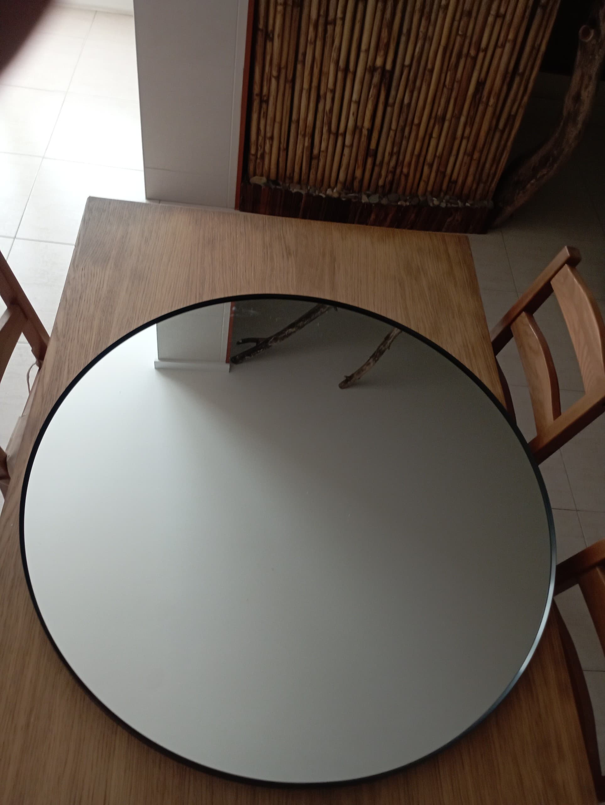 LINDBYN mirror, black, 50 cm