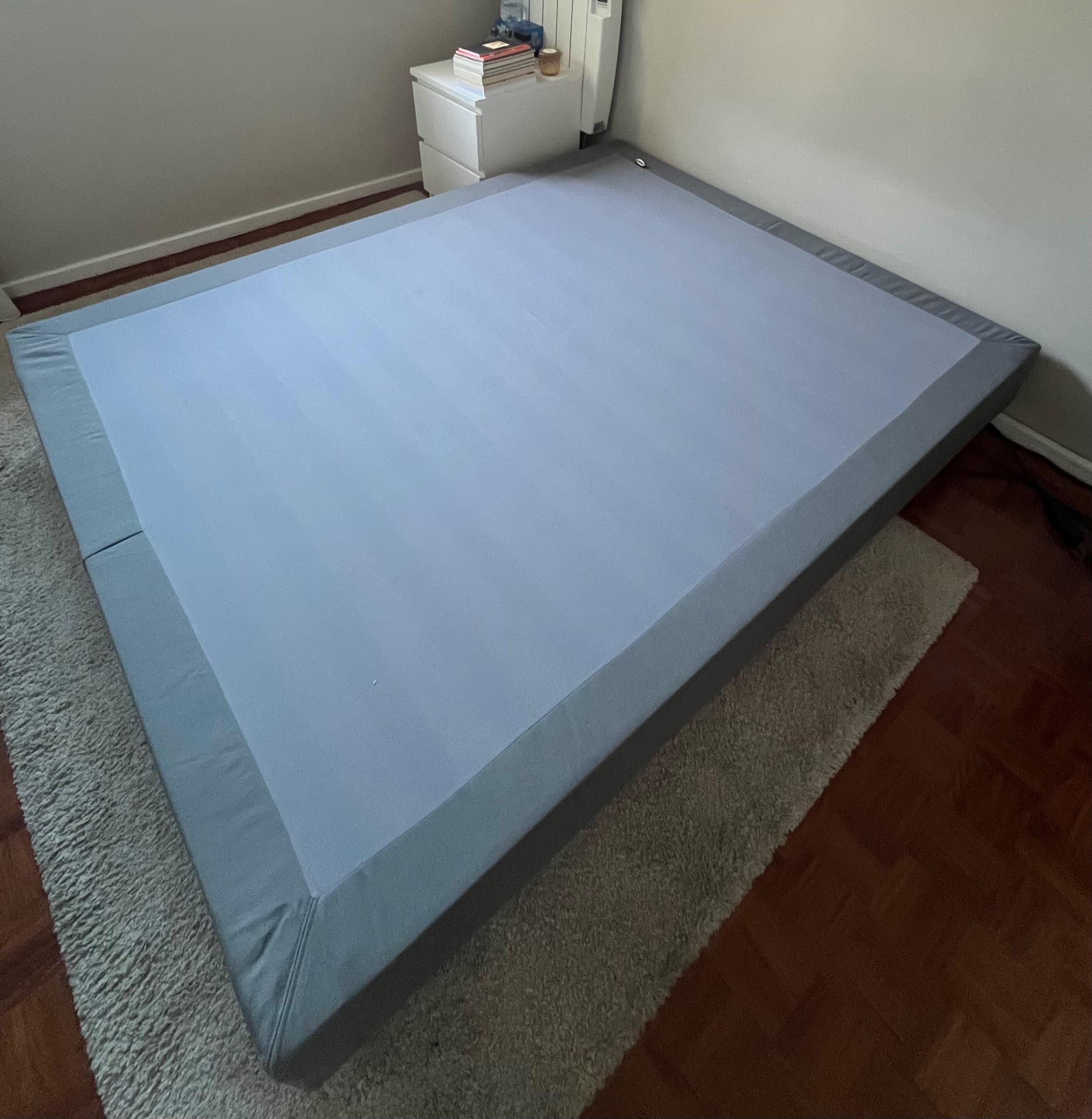 LYNGÖR SOMMIER slatted mattress base with legs, dark grey, 160x200 cm