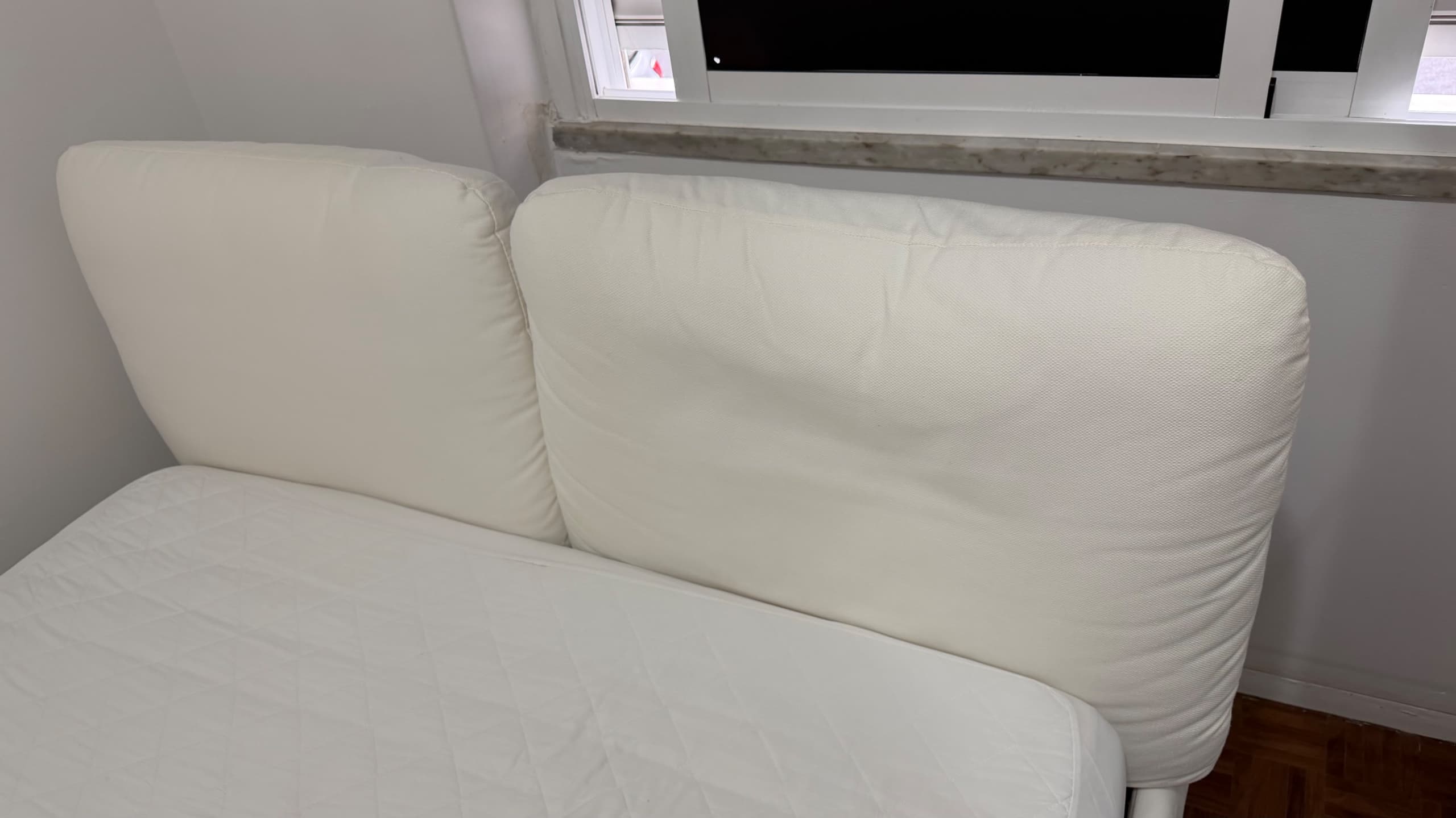 SAGESUND upholstered bed frame, Gräsbo white/Luröy, 140x200 cm