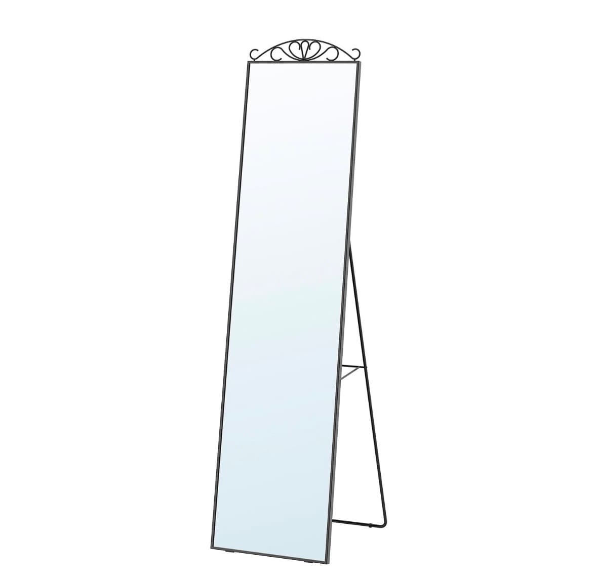 KARMSUND Standing mirror, black, 40x167 cm