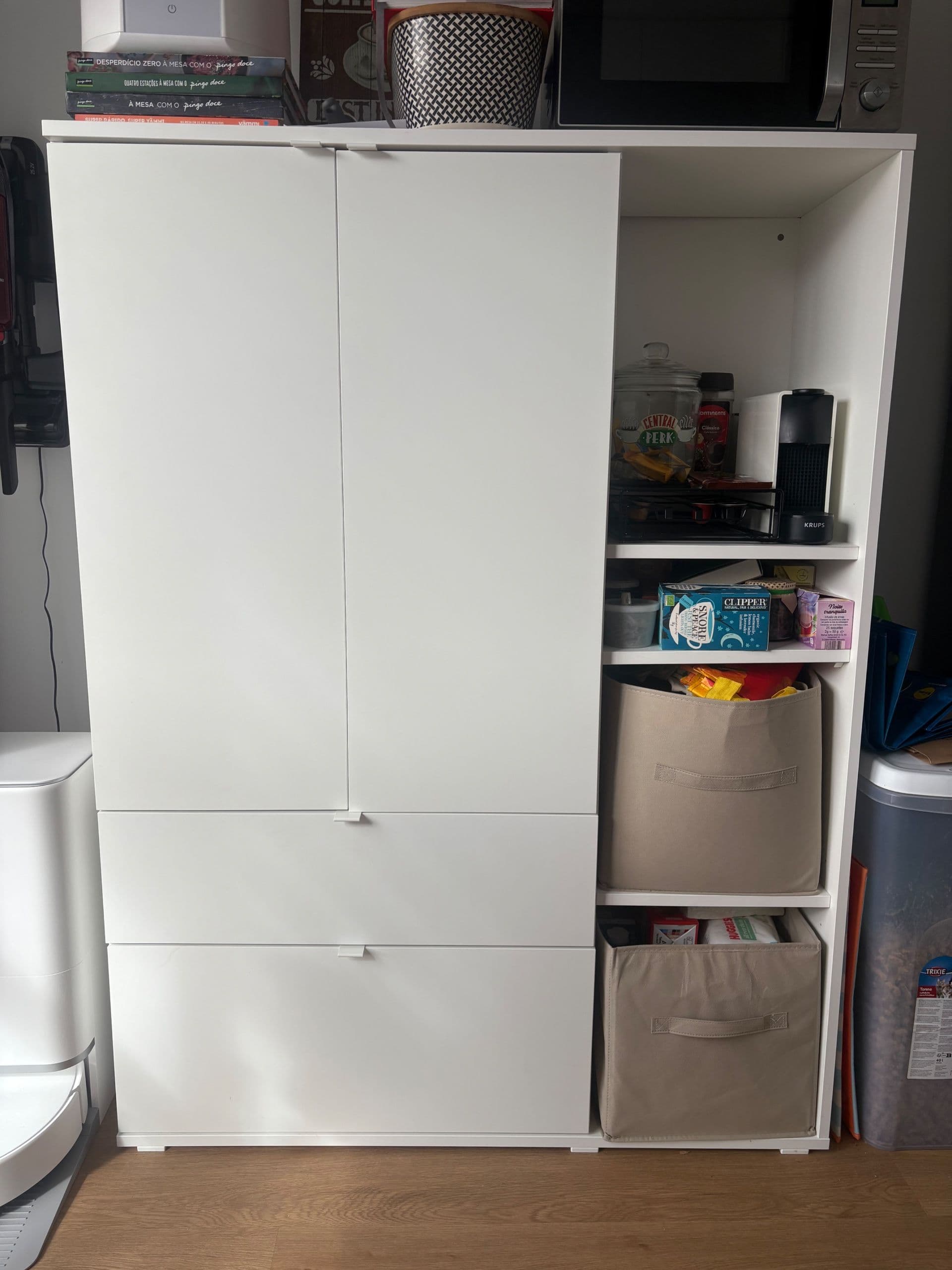 VIHALS módulo de arrumação, branco, 105x37x140 cm