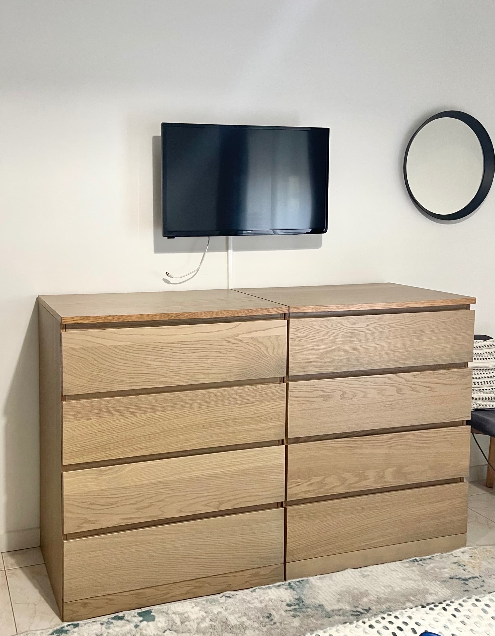 MALM Chest of 4 drawers, white stained oak veneer, 80x100 cm