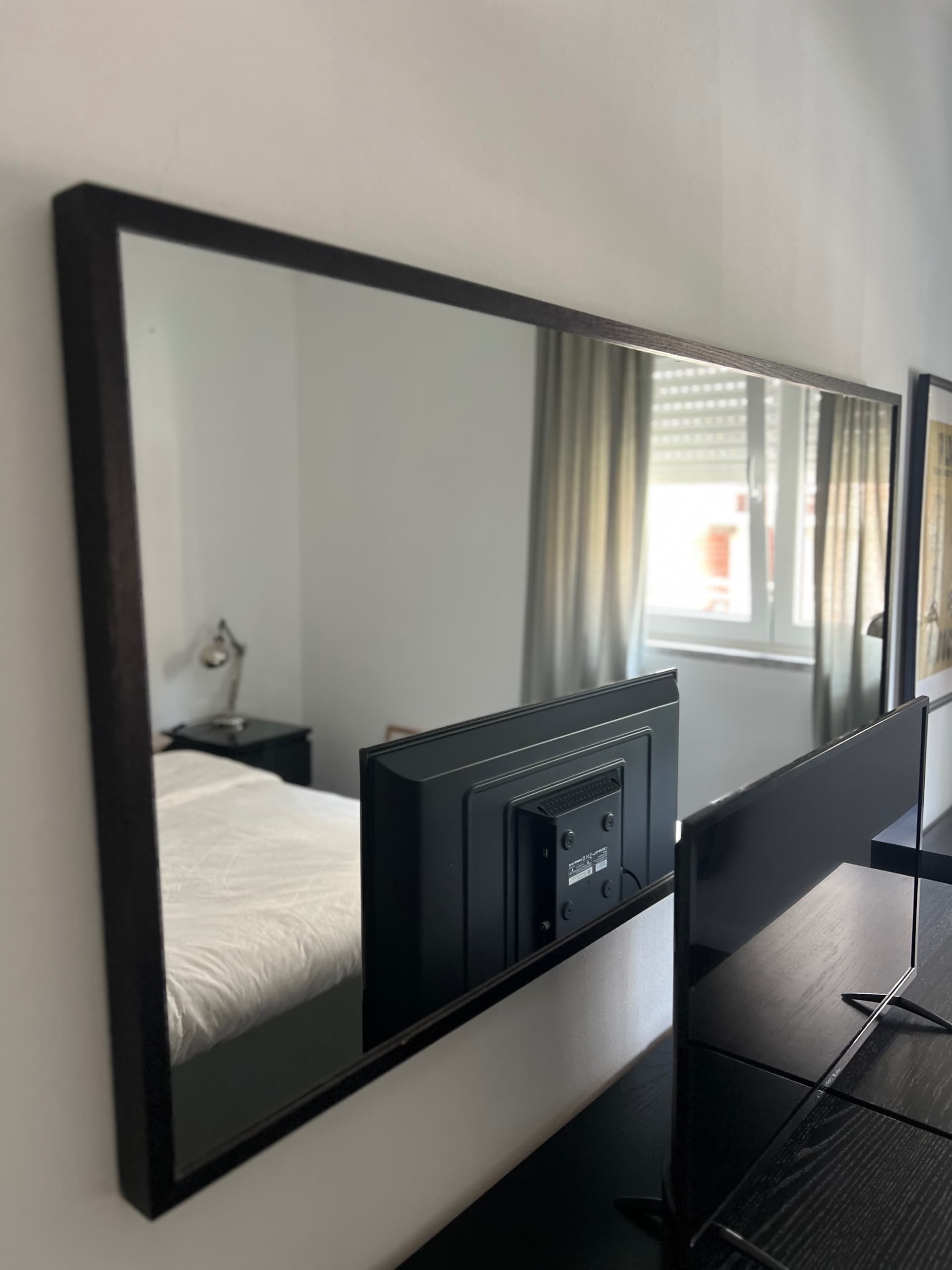 TOFTBYN mirror, black, 75x165 cm