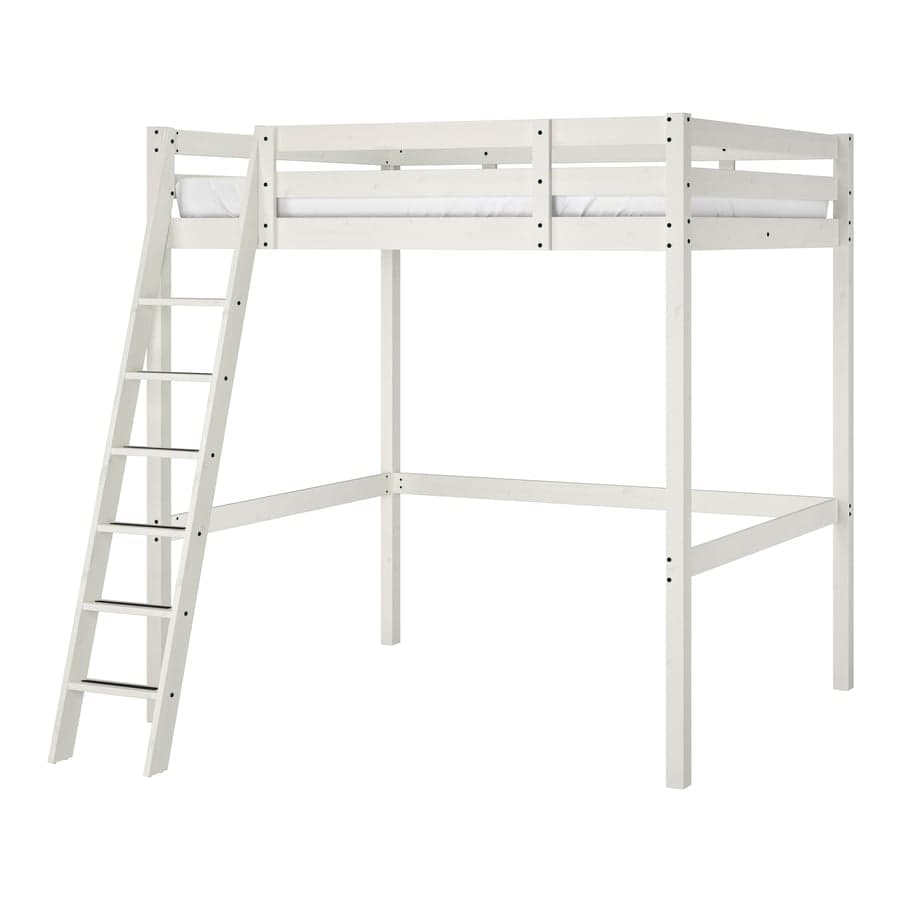 STORÅ loft bed frame, white stain, 140x200 cm