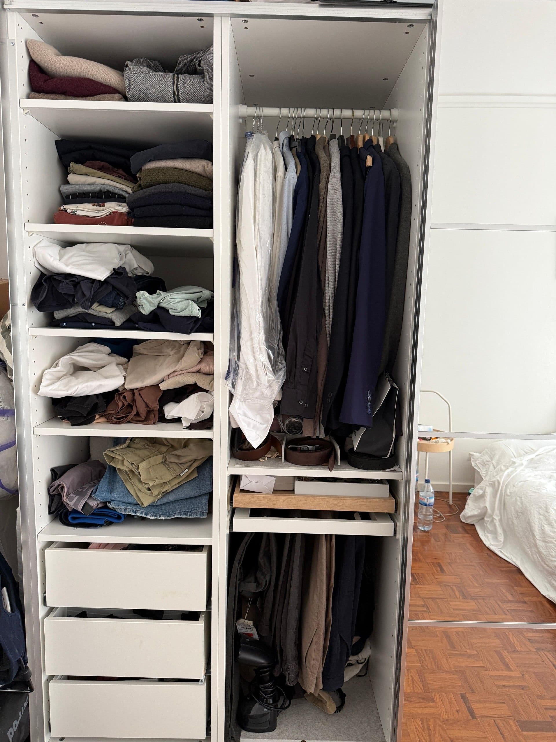 PAX / AULI wardrobe with sliding doors, white/mirror glass, 150x66x201 cm