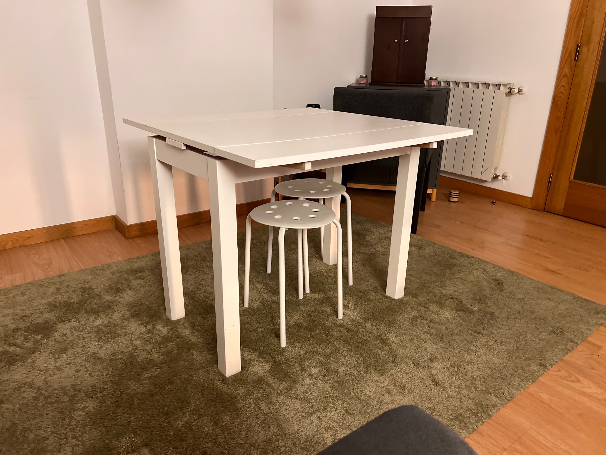 VIHALS extendable table, white, 120/180x74 cm