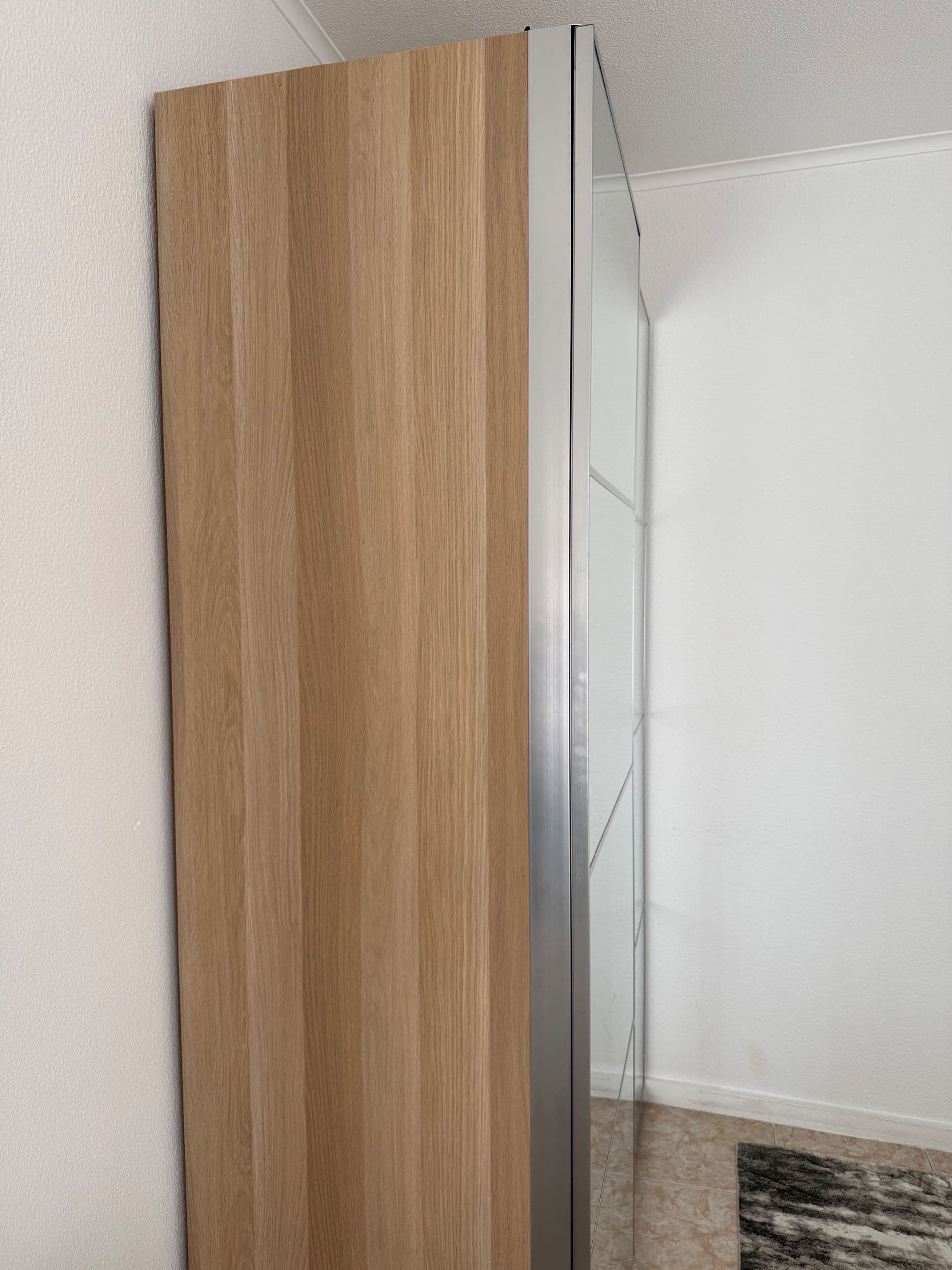 PAX / AULI wardrobe with sliding doors, white/mirror glass, 150x66x236 cm