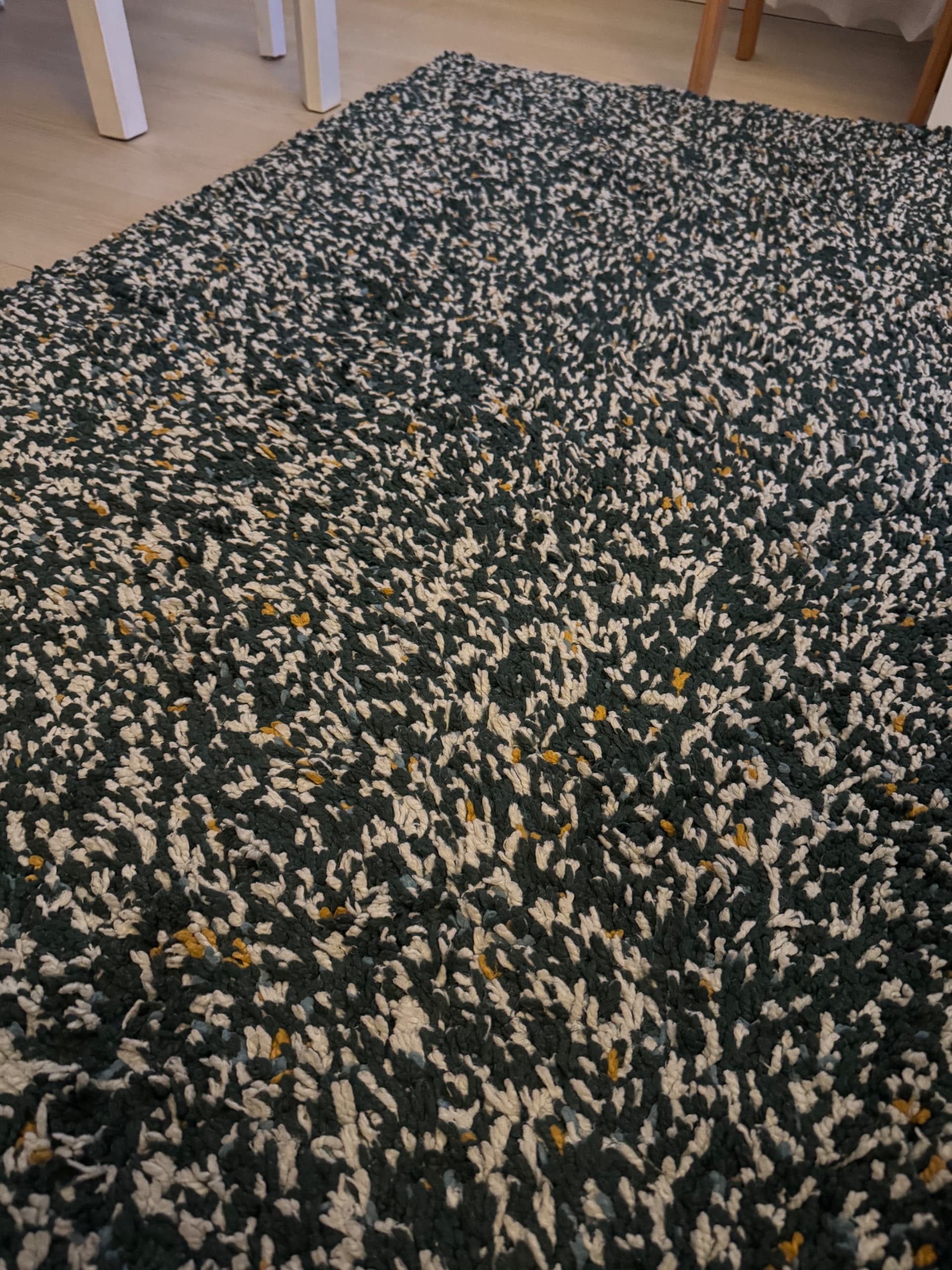 TAPETE VINDUM rug, high pile, blue-green