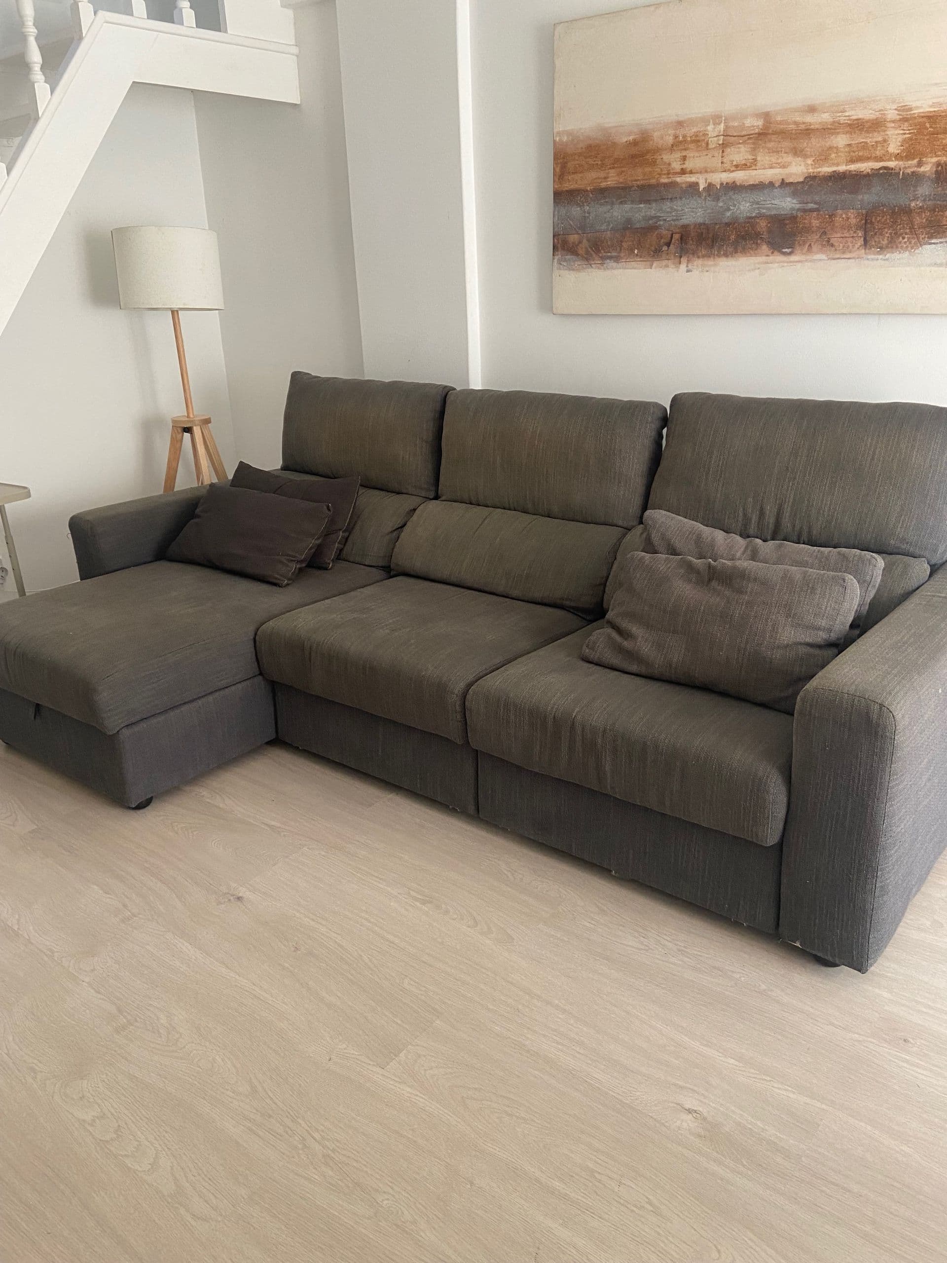 SOFÁ COM CHAISELONG 3-seat sofa with chaise longue, Nordvalla dark grey