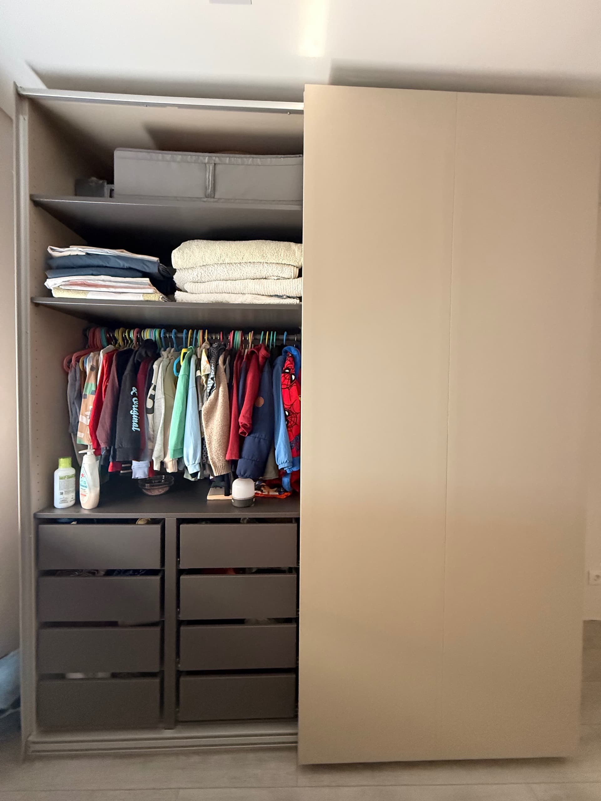 ROUPEIRO PAX 2 wardrobe frames, dark grey, 200x58x236 cm