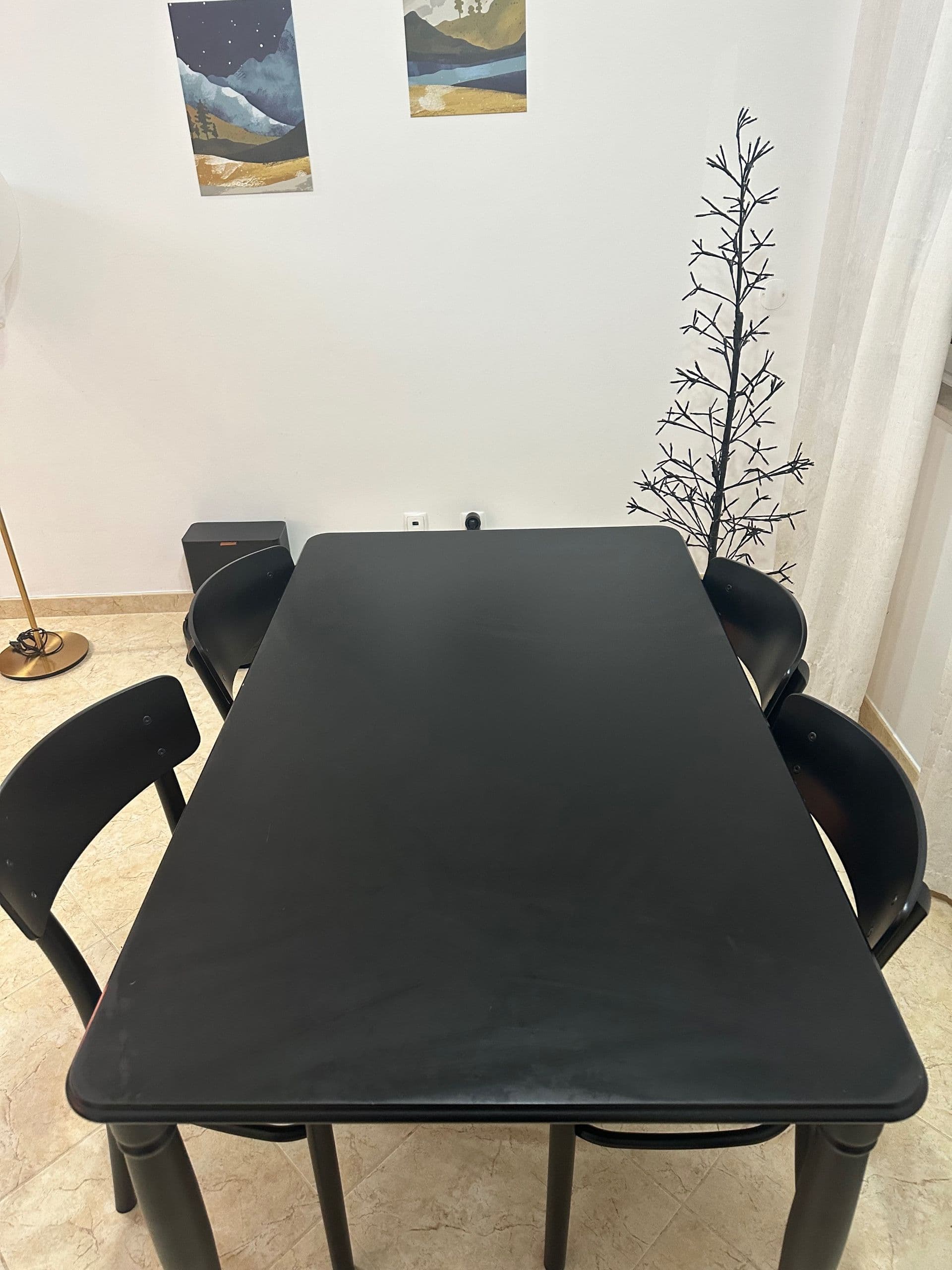 DANDERYD mesa de refeição, preto, 130x80 cm