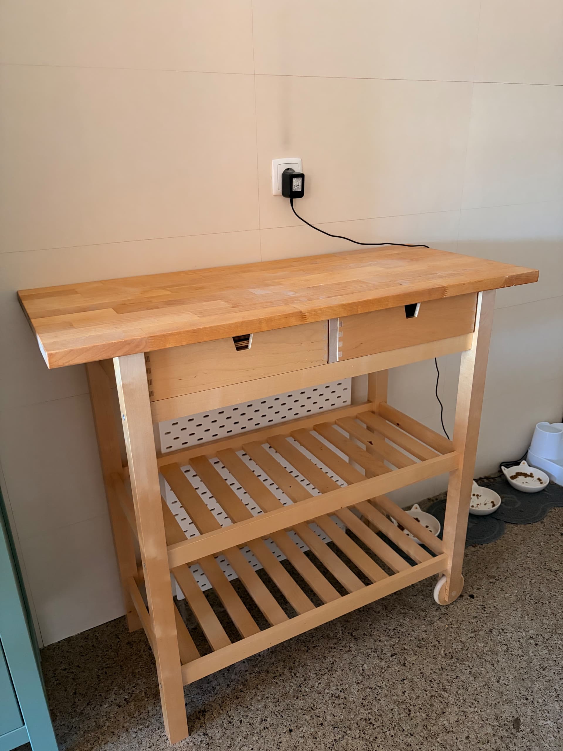 FÖRHÖJA Kitchen trolley, birch, Length: 100 cm