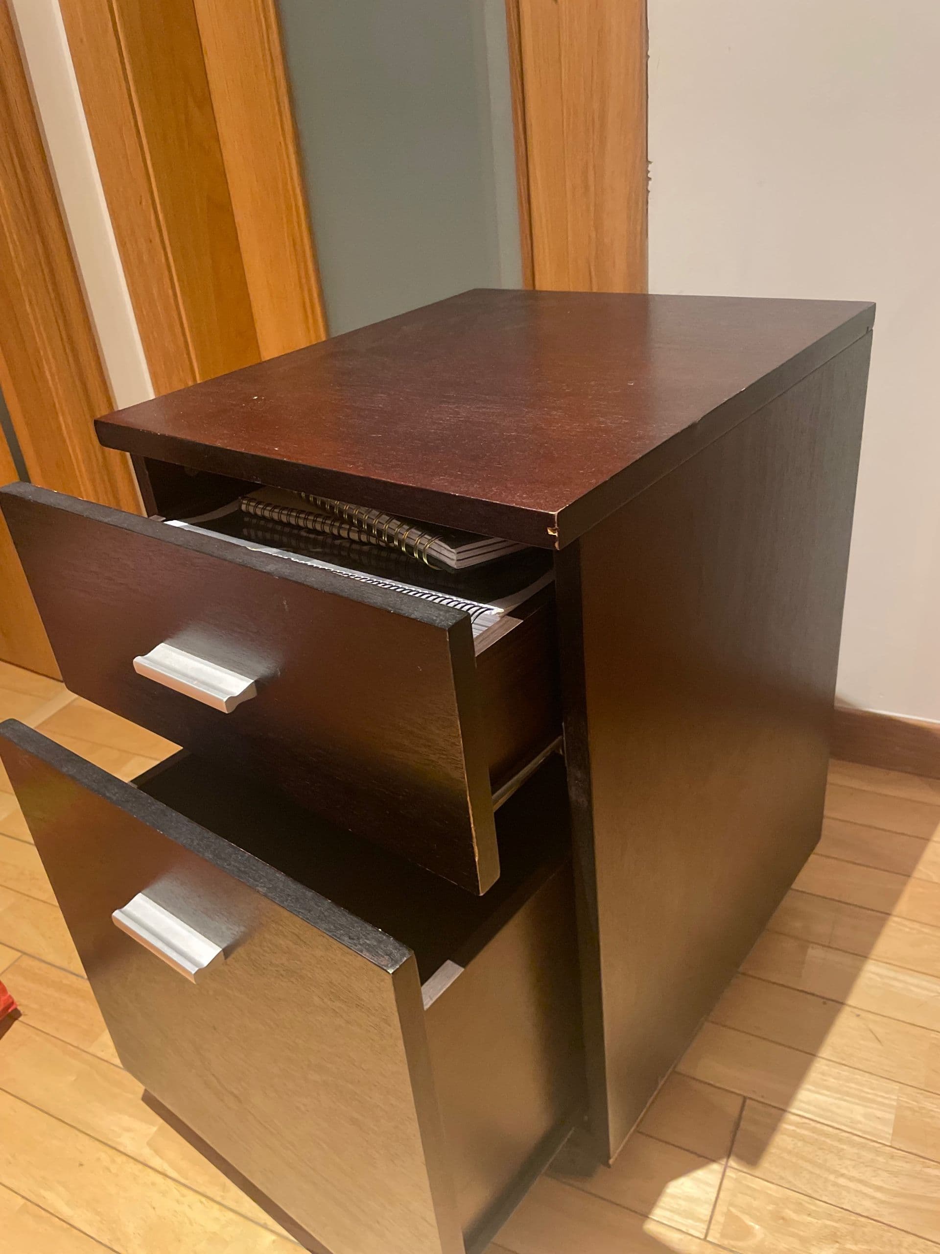 ALEX drawer unit on castors, white stained oak effect/black, 36x50 cm