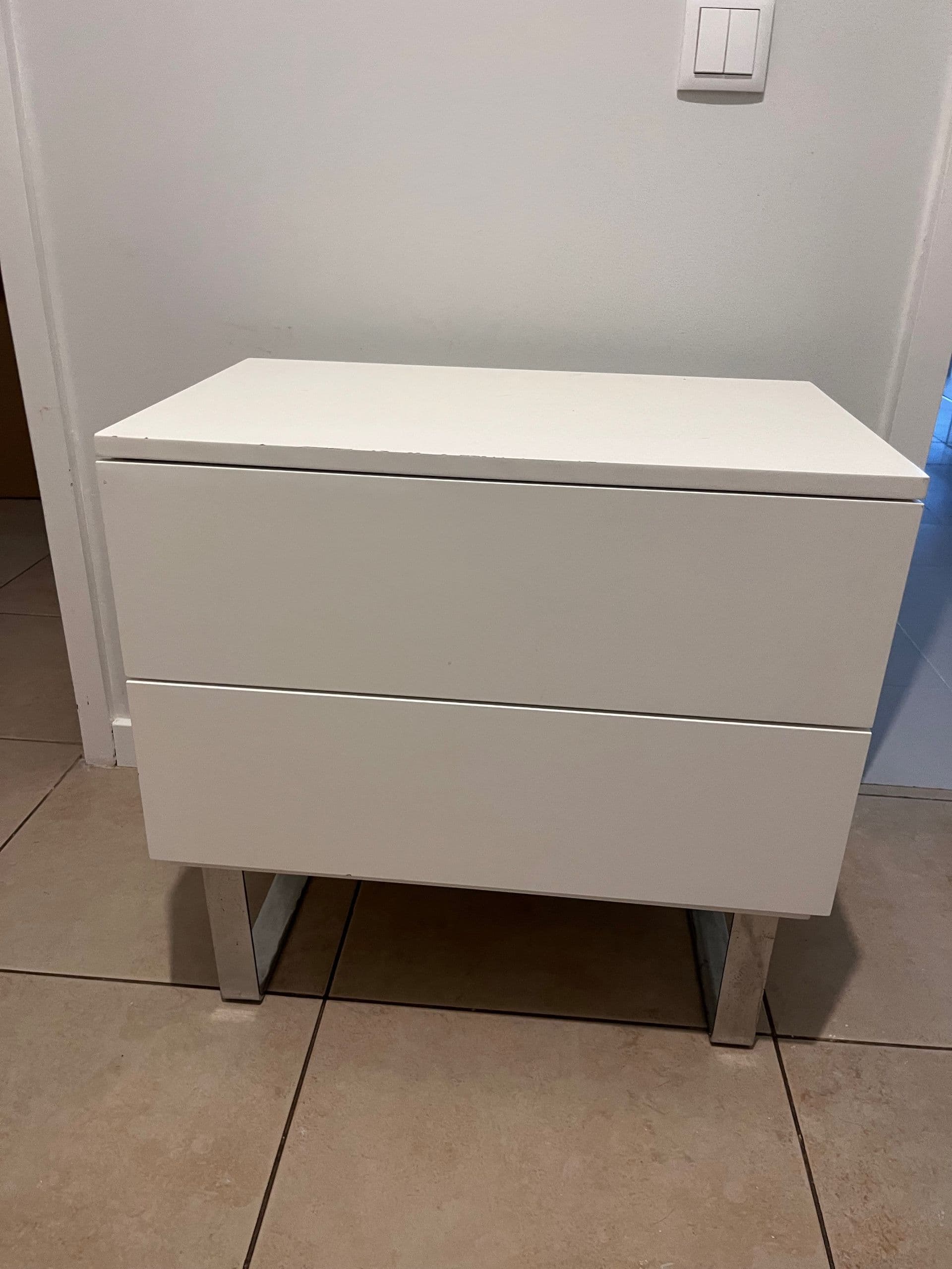 PLATSA cómoda c/2 gavetas, branco/Sannidal branco, 60x57x53 cm