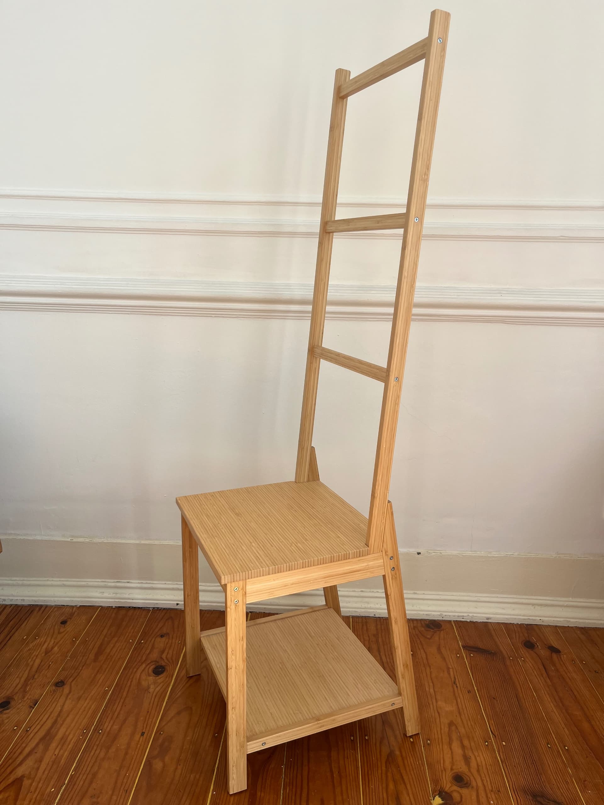 RÅGRUND Towel rack chair, bamboo, Width: 39 cm