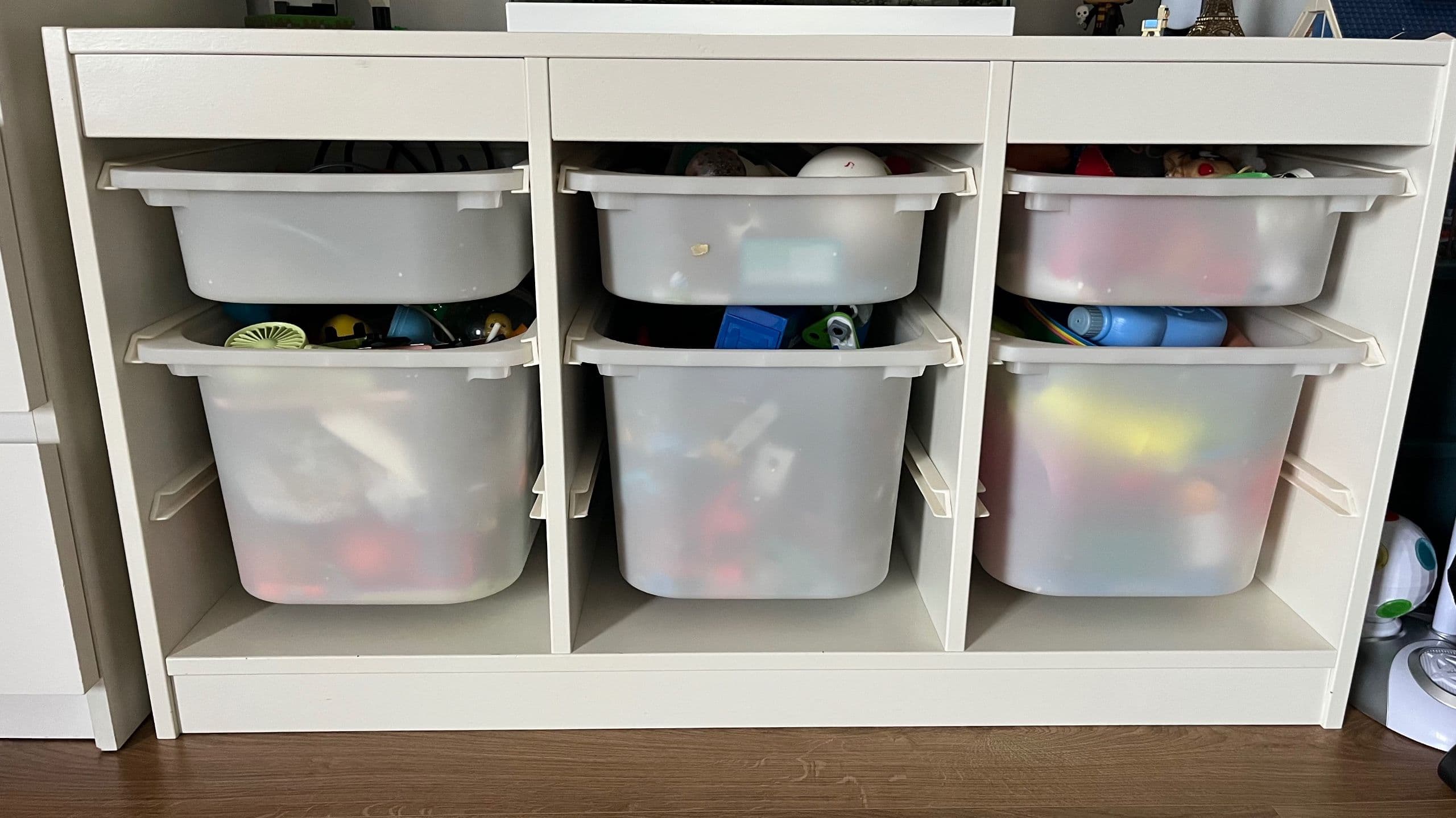 TROFAST storage combination with boxes, white/white, 99x44x56 cm