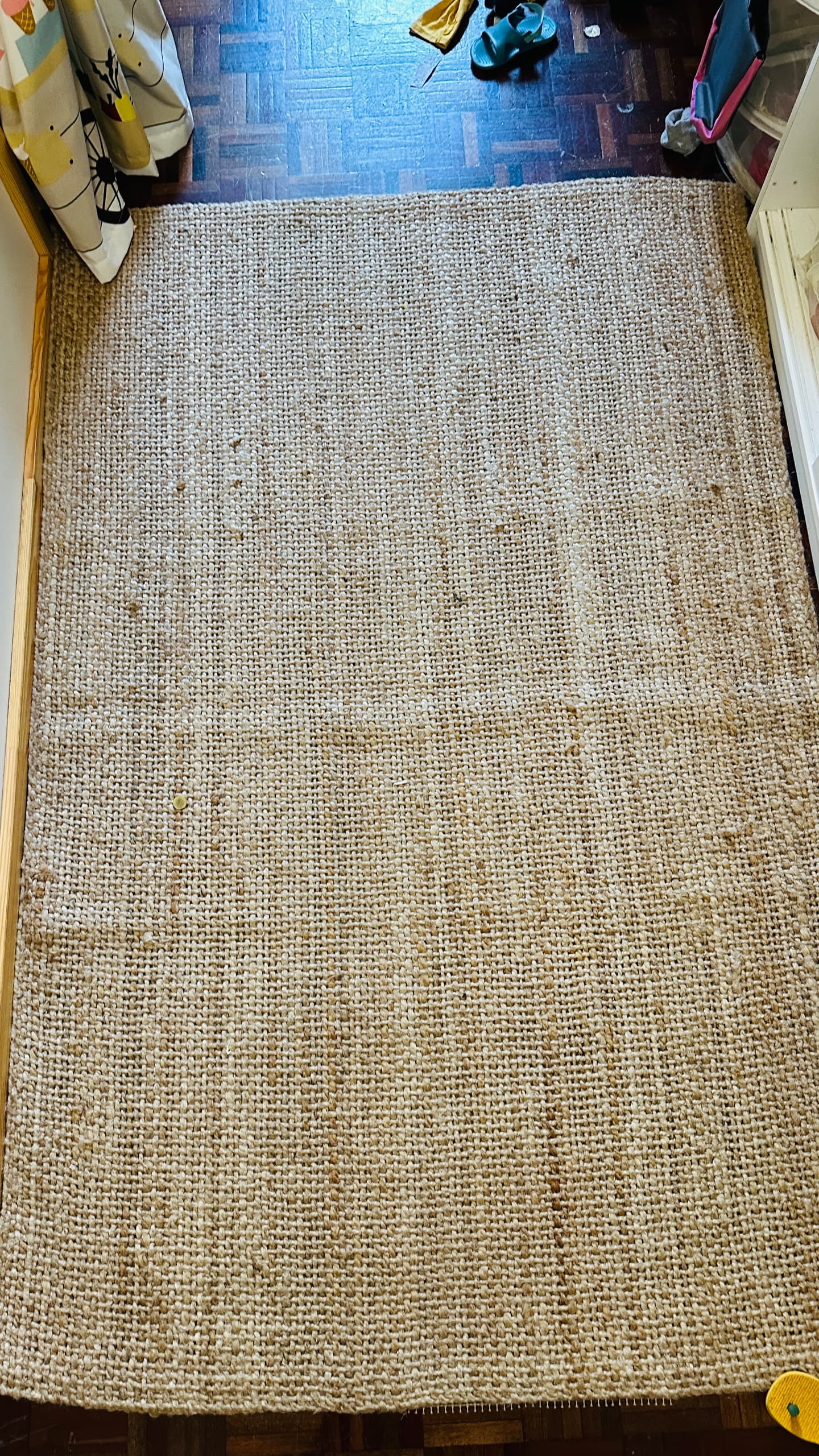 STRÖG tapete, tecelagem plana, cru, 120x180 cm