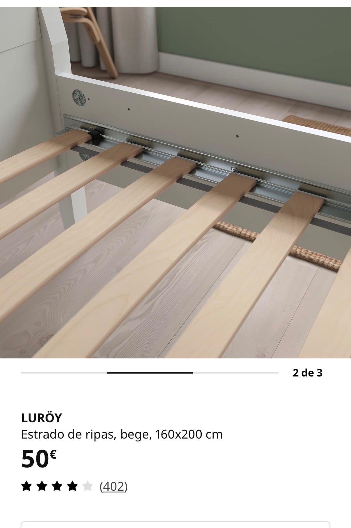 LURÖY slatted bed base, 140x200 cm