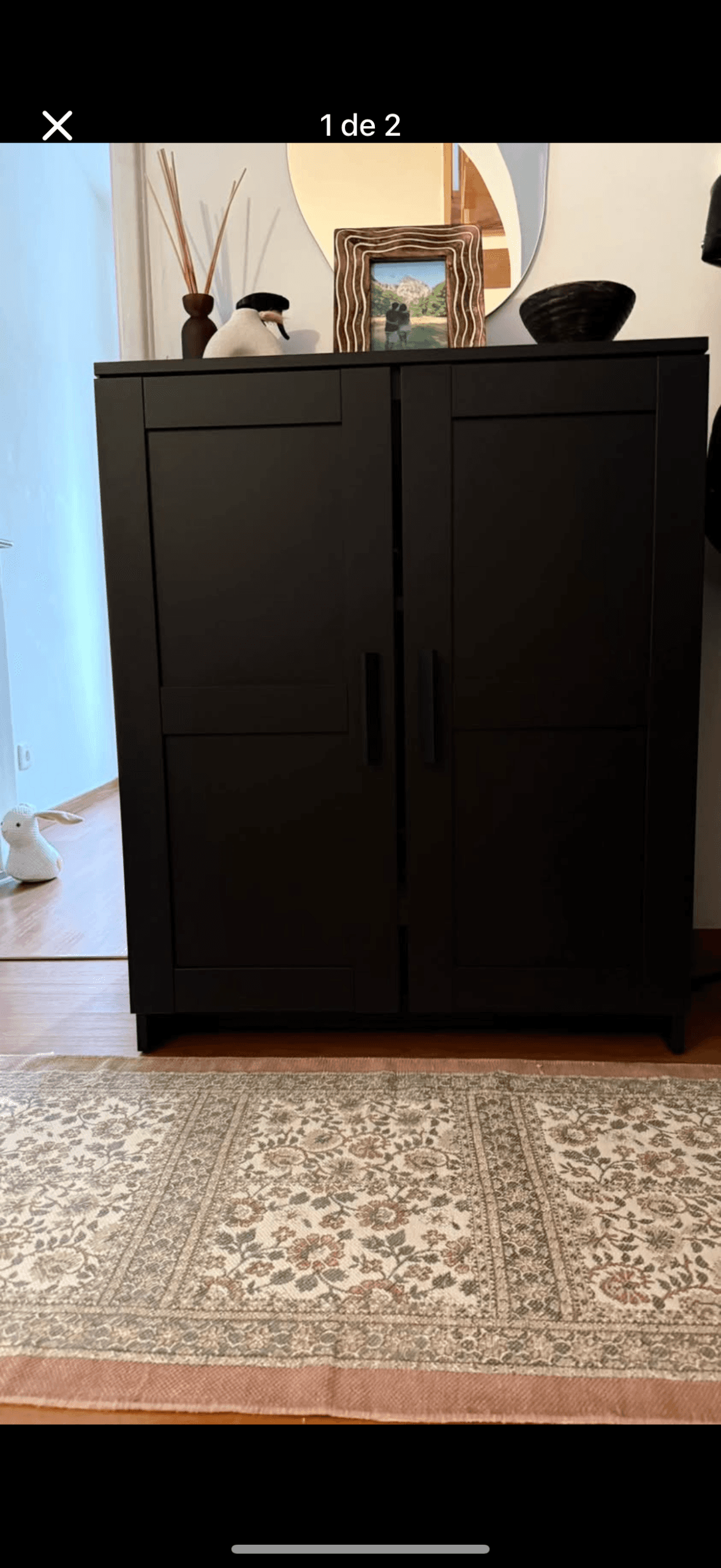 BRIMNES Cabinet with doors, black, 78x95 cm