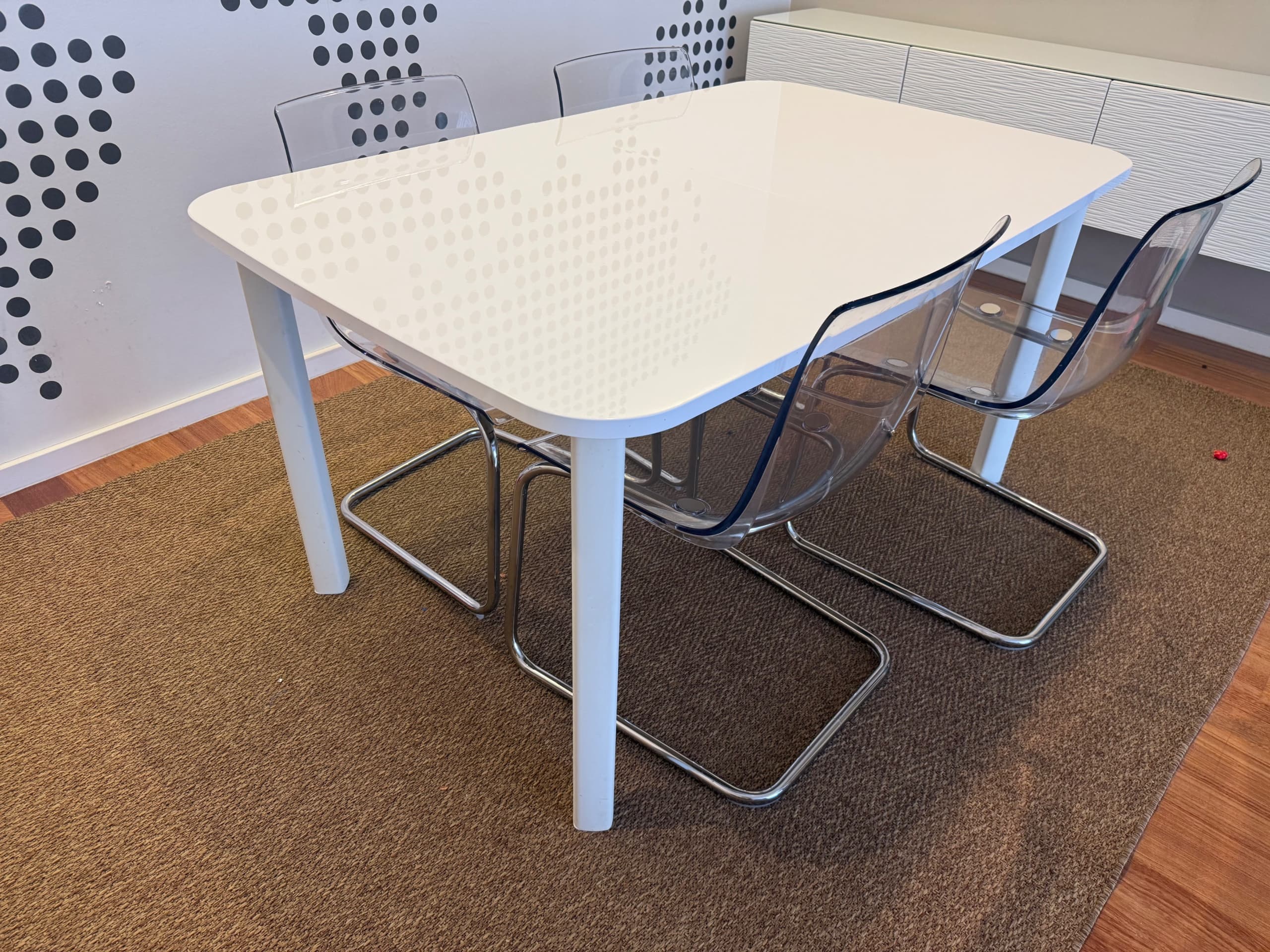 STRANDTORP BRANCA extendable table, white, 150/205/260x95 cm
