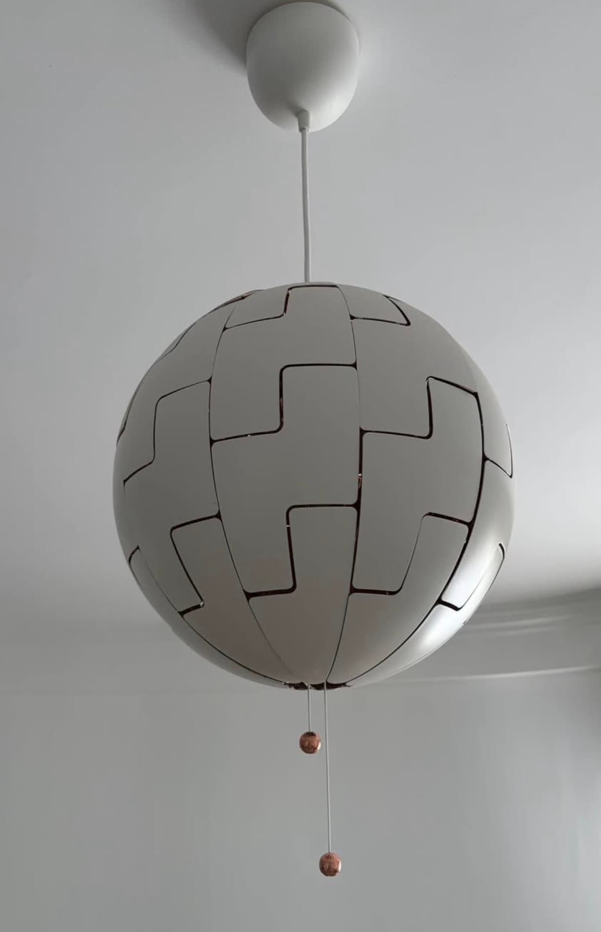 IKEA PS 2014 Candeeiro suspenso, branco, cor de cobre, 35 cm